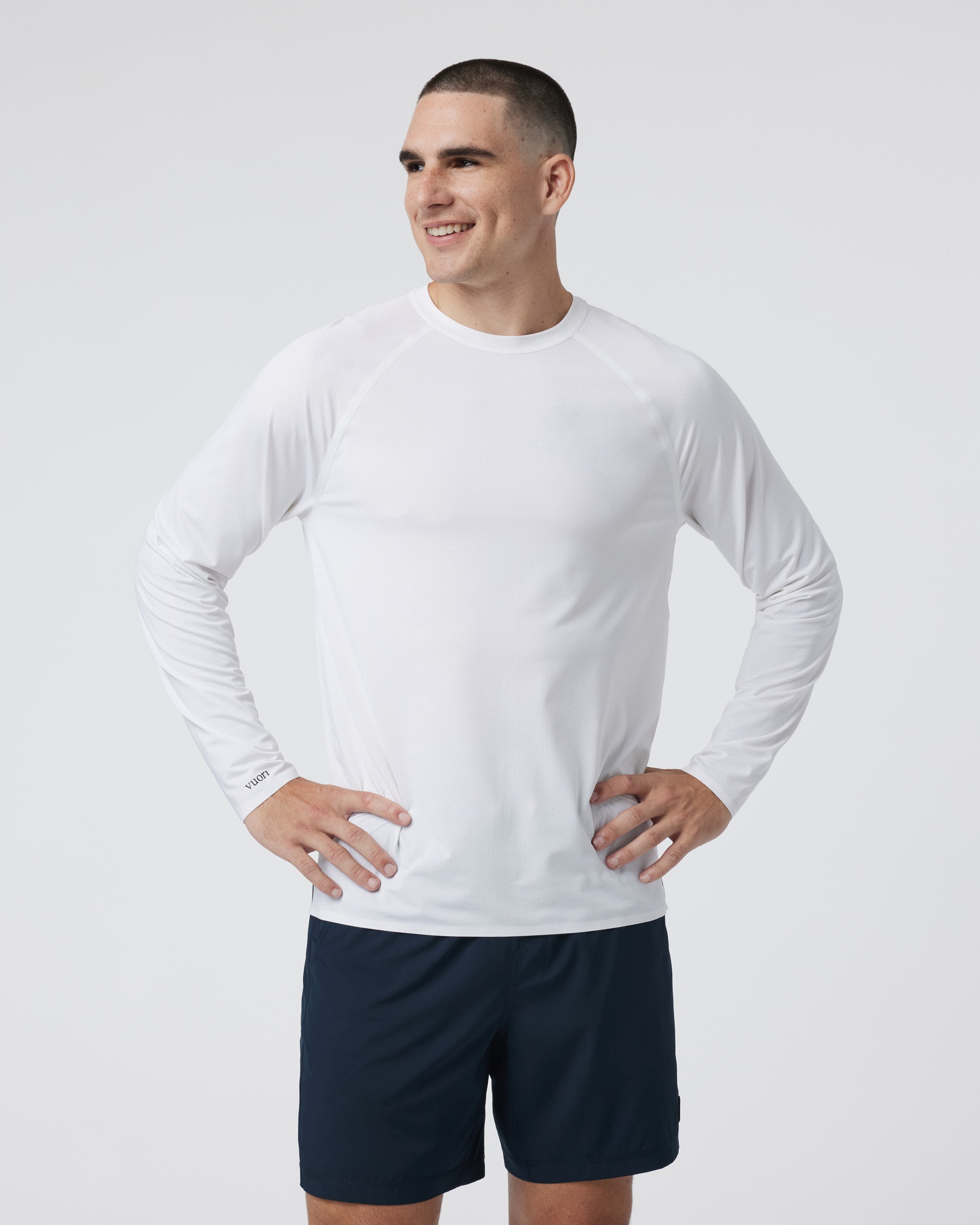 Long Sleeve Viewpoint Performance Tee | White