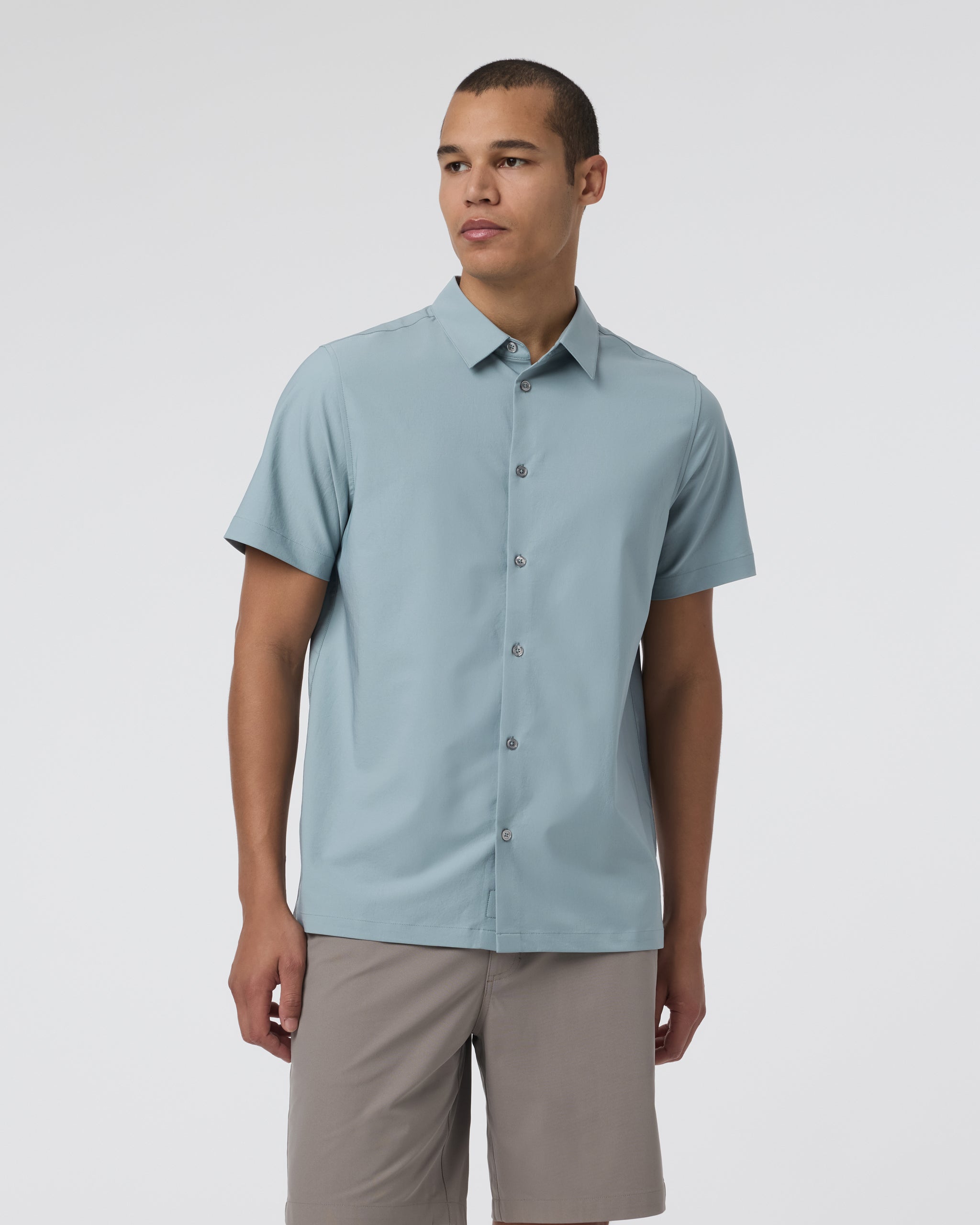 Short Sleeve Manhattan Button Down | Mist
