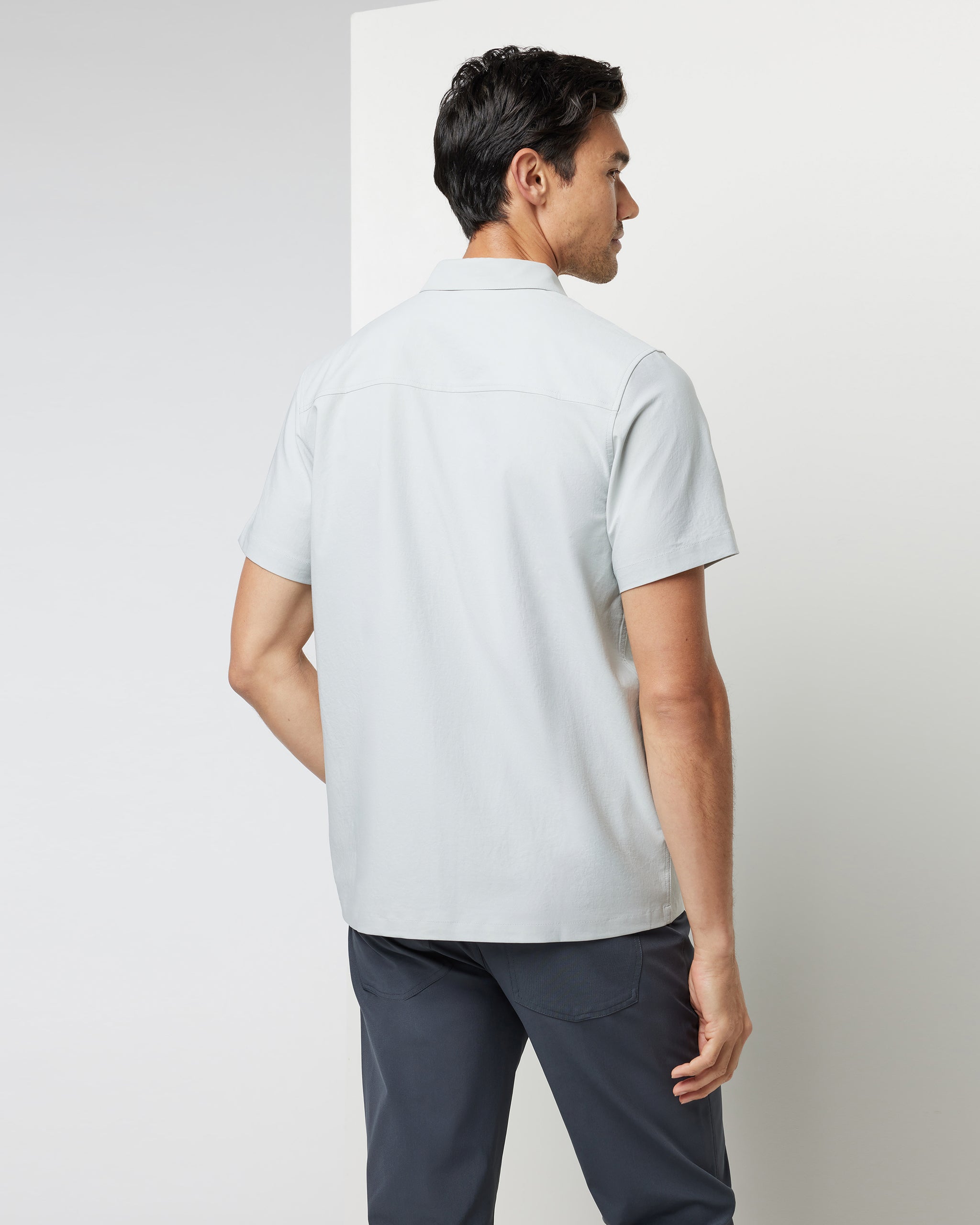 Short Sleeve Manhattan Button Down | Sky Grey