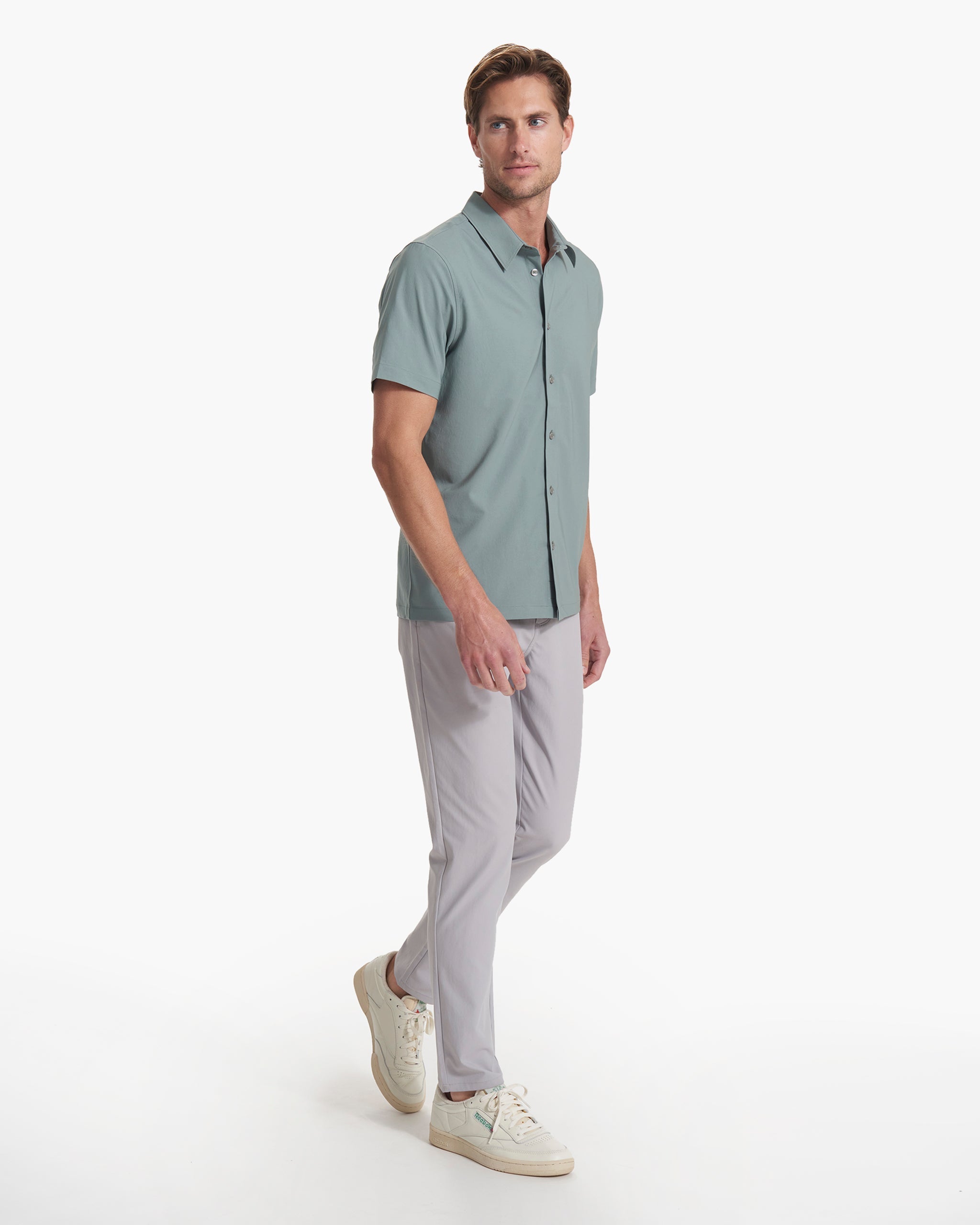 Short Sleeve Manhattan Button Down | Stormy