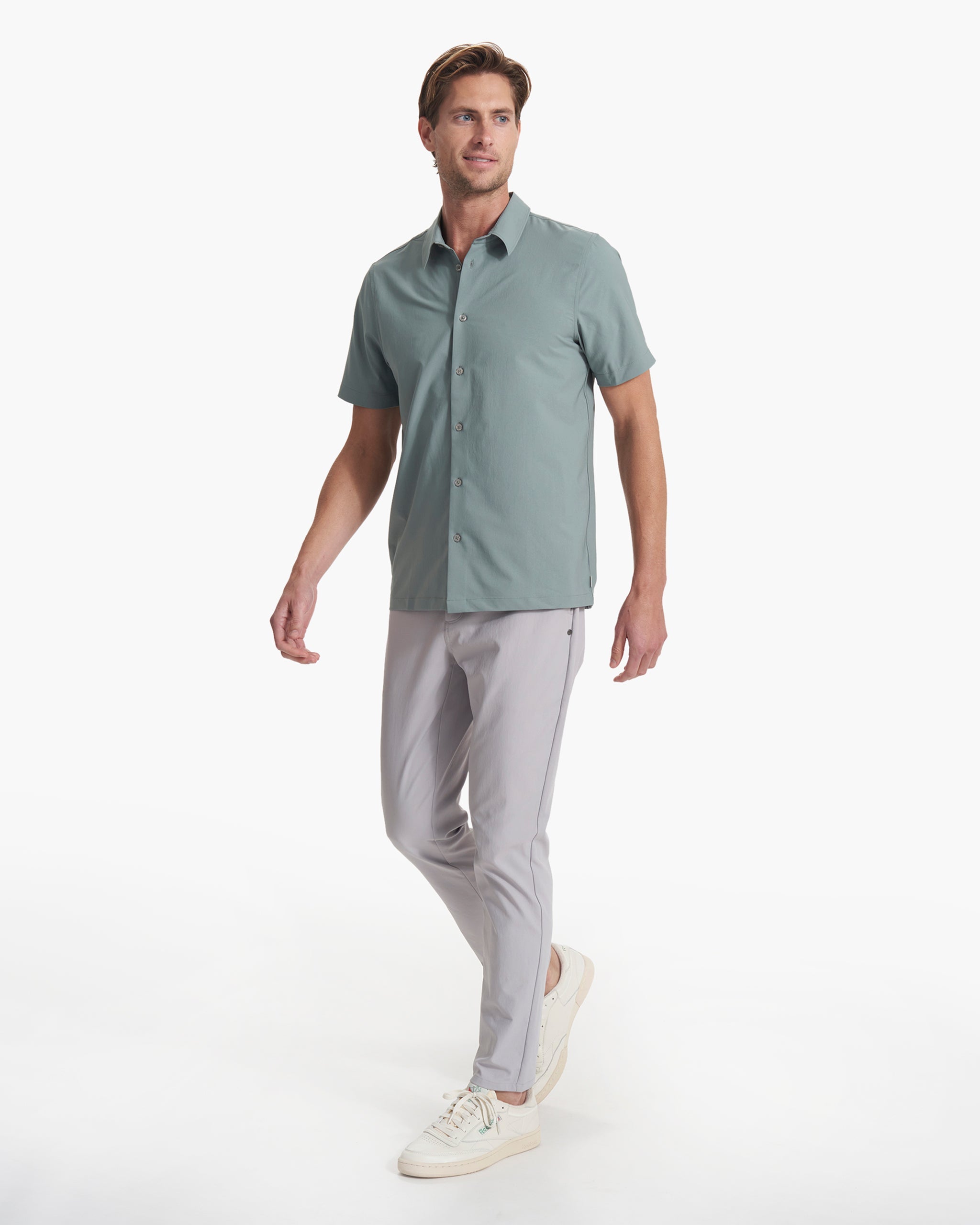 Short Sleeve Manhattan Button Down | Stormy
