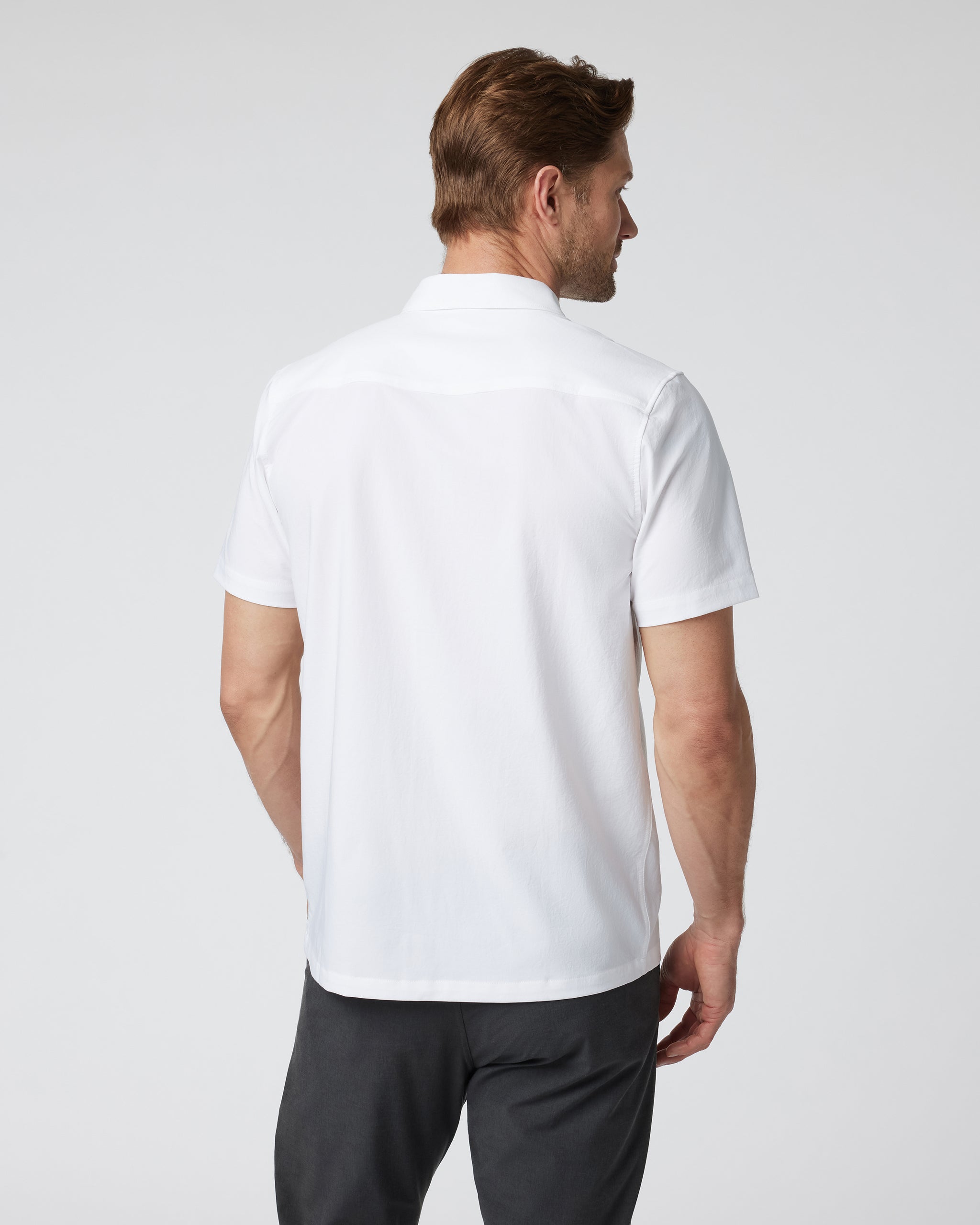 Short Sleeve Manhattan Button Down | White