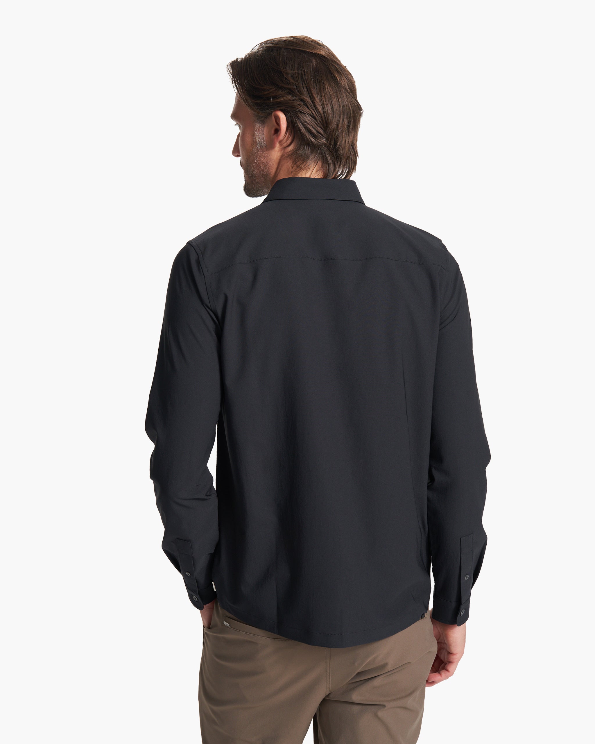 Long Sleeve Manhattan Button Down | Black