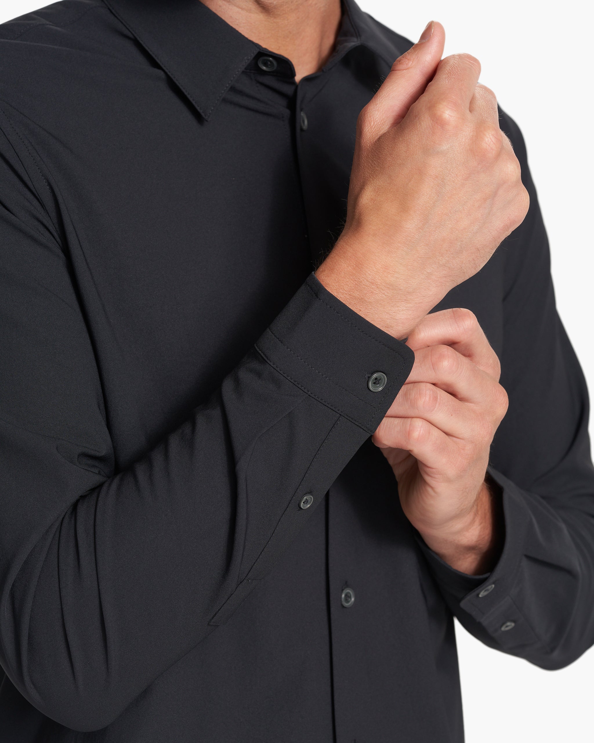 Long Sleeve Manhattan Button Down | Black