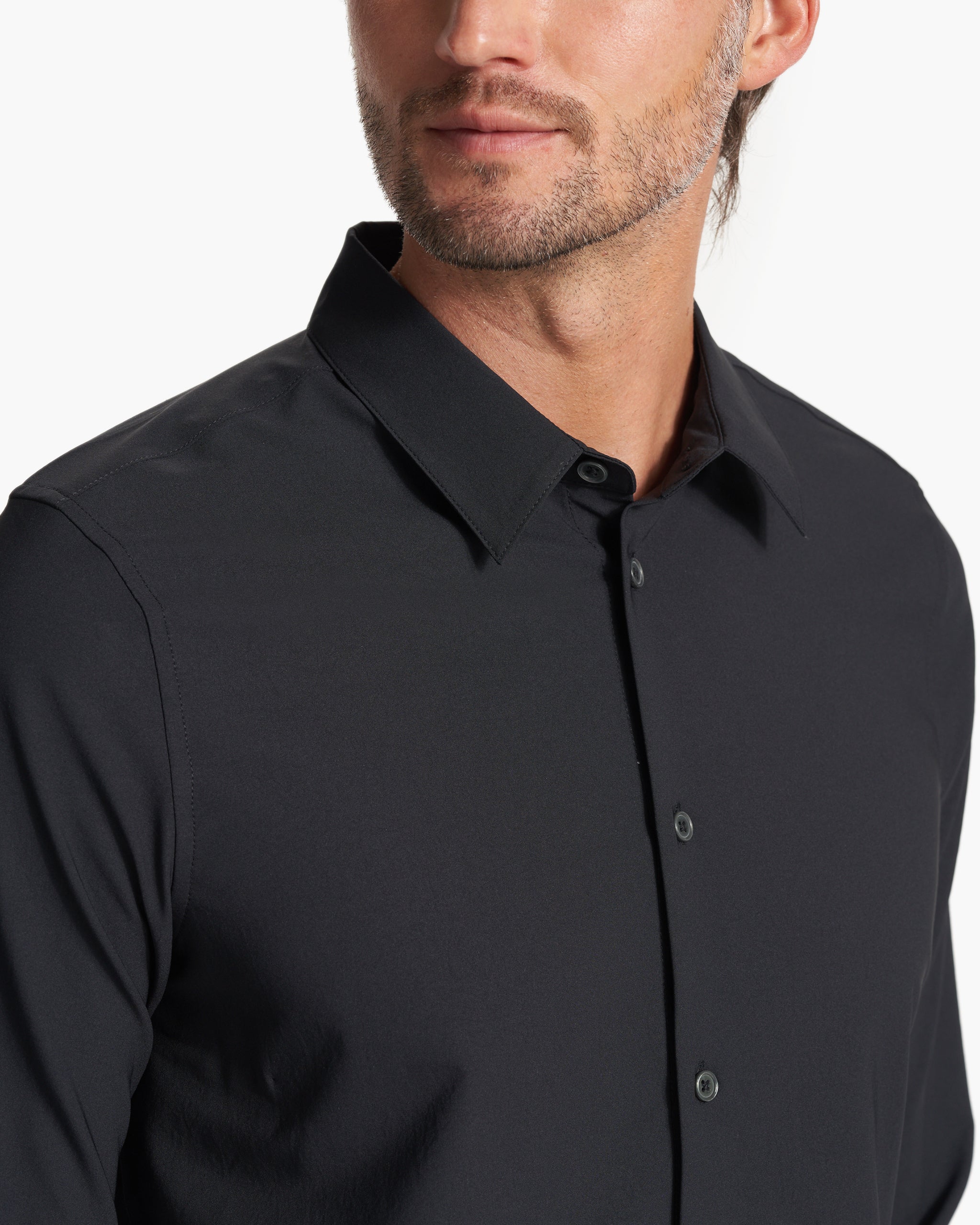 Long Sleeve Manhattan Button Down | Black