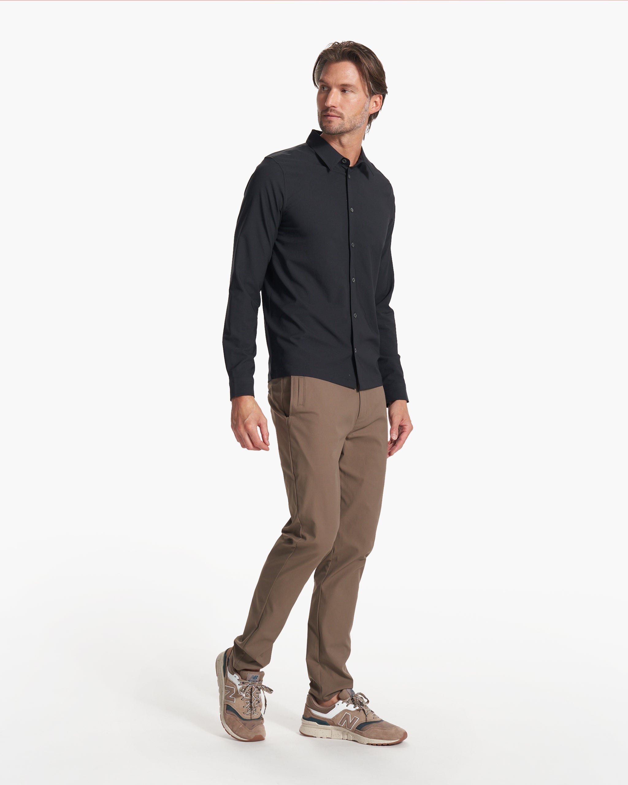 Long Sleeve Manhattan Button Down | Black