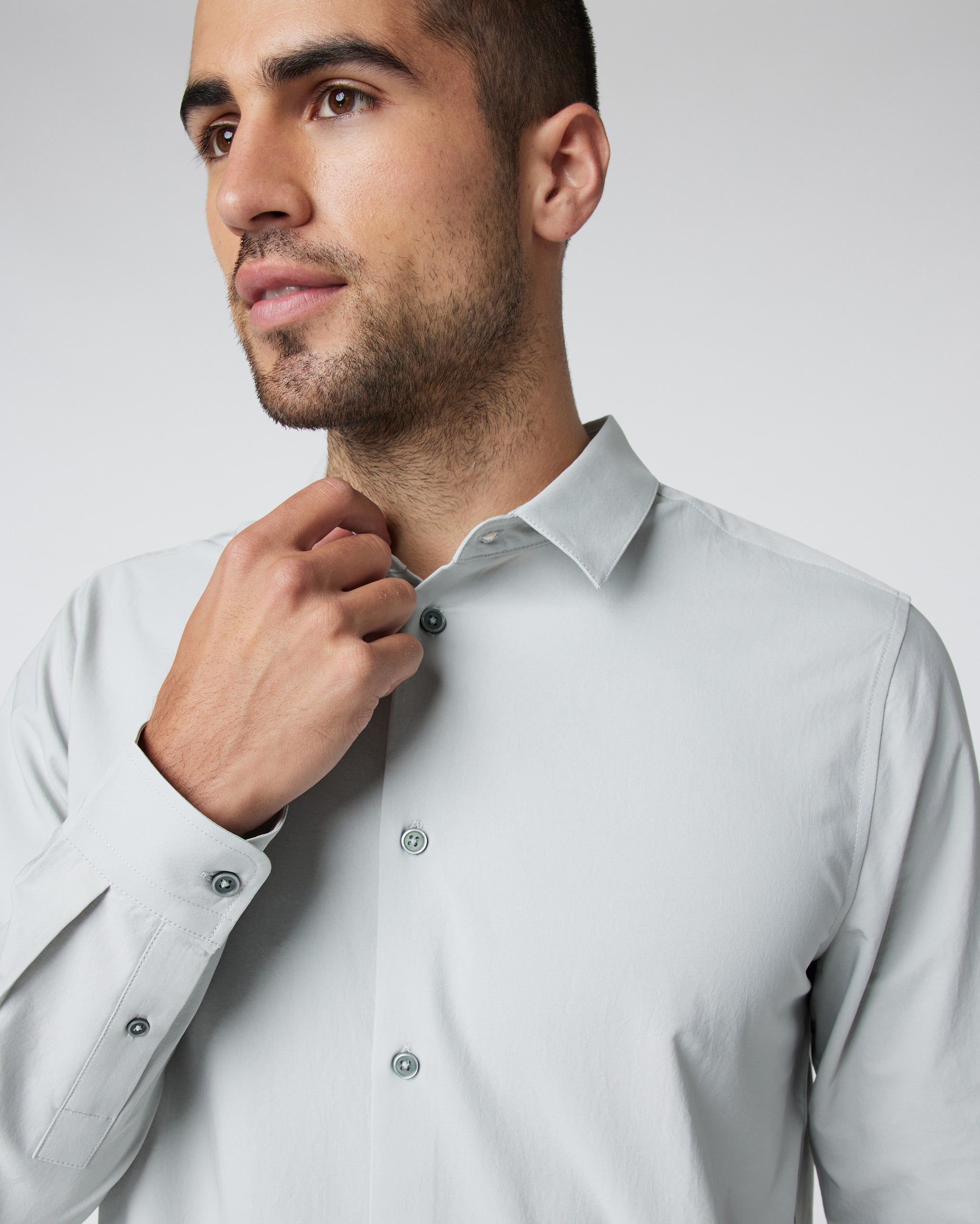 Long Sleeve Manhattan Button Down | Sky Grey
