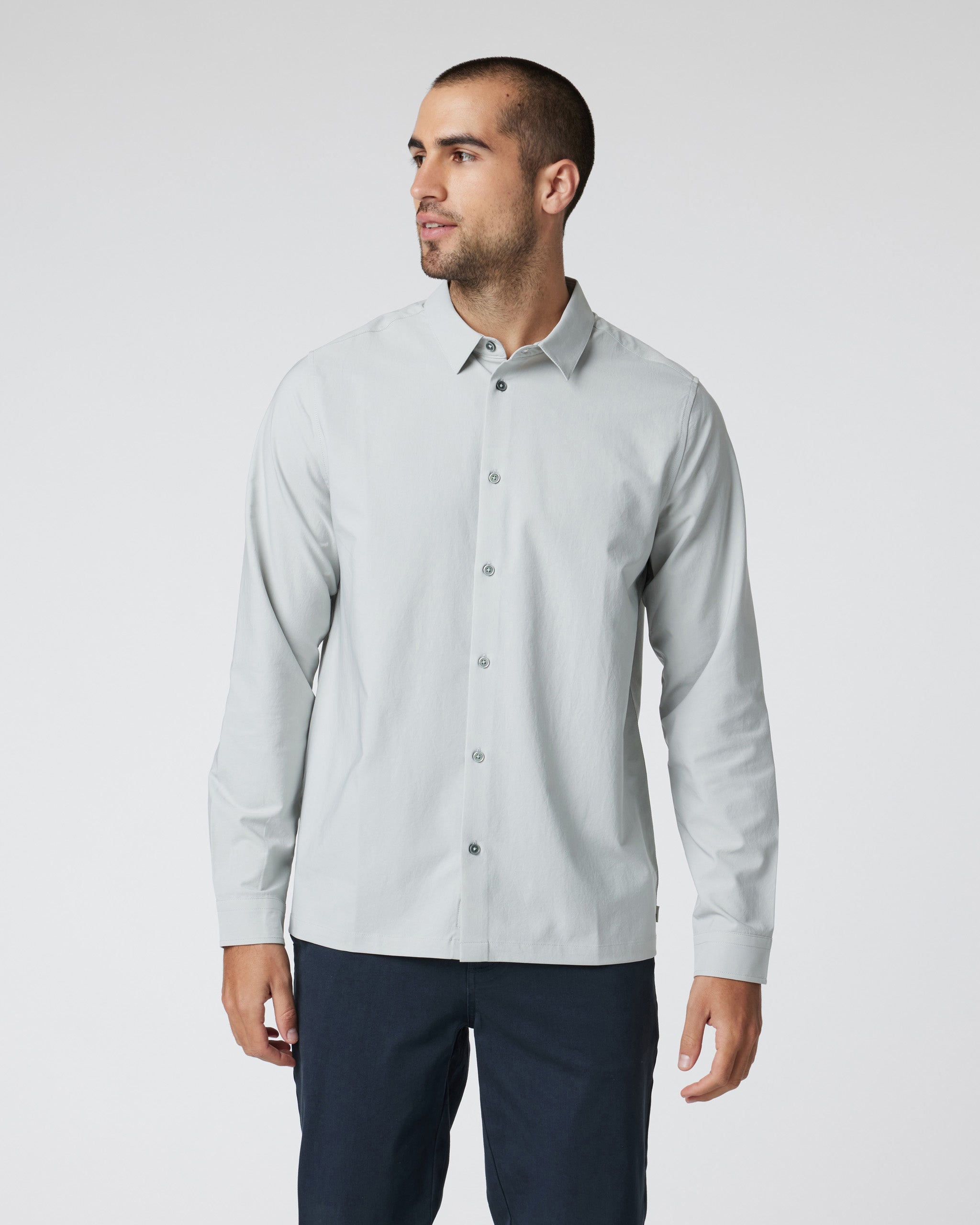 Long Sleeve Manhattan Button Down | Sky Grey