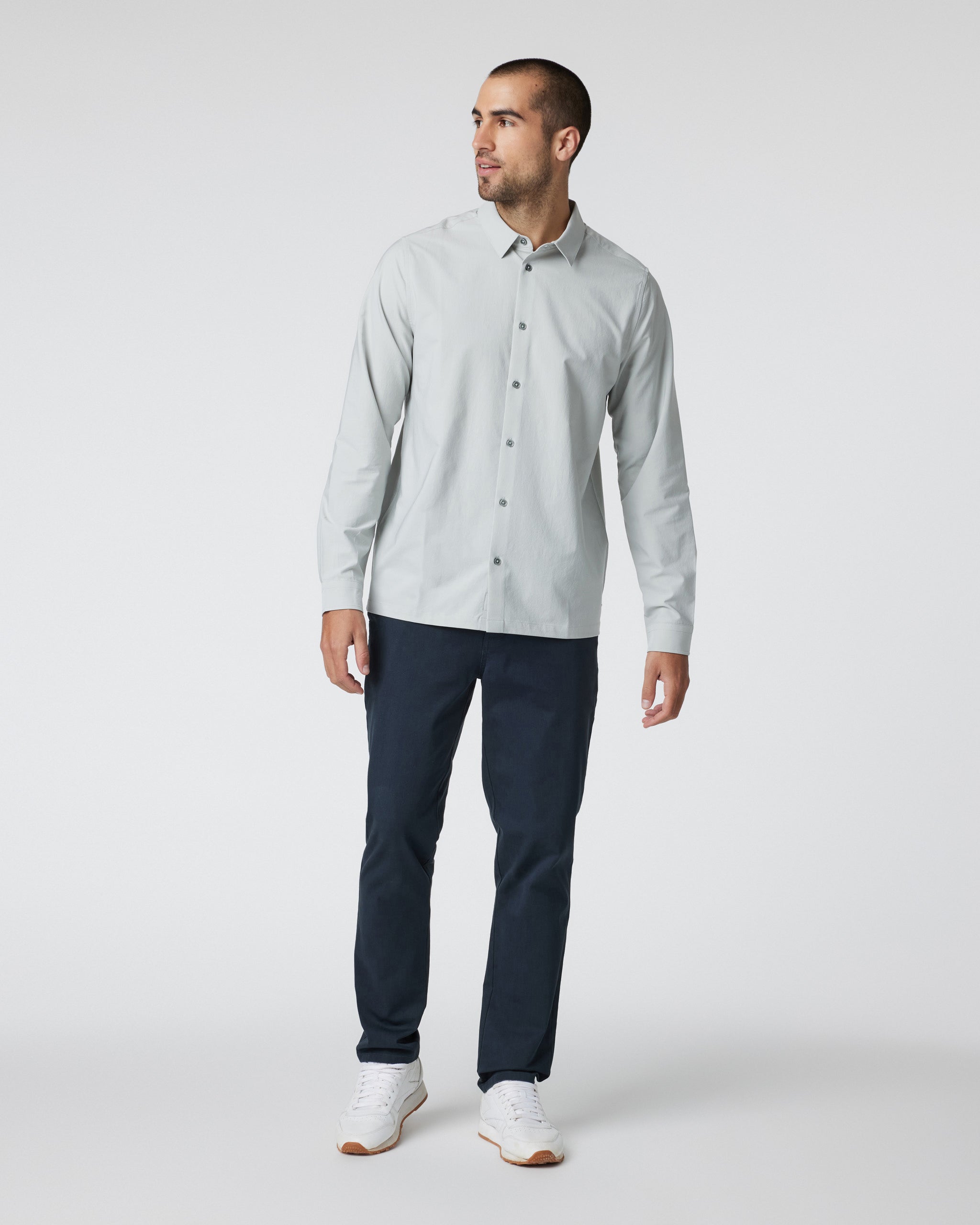 Long Sleeve Manhattan Button Down | Sky Grey