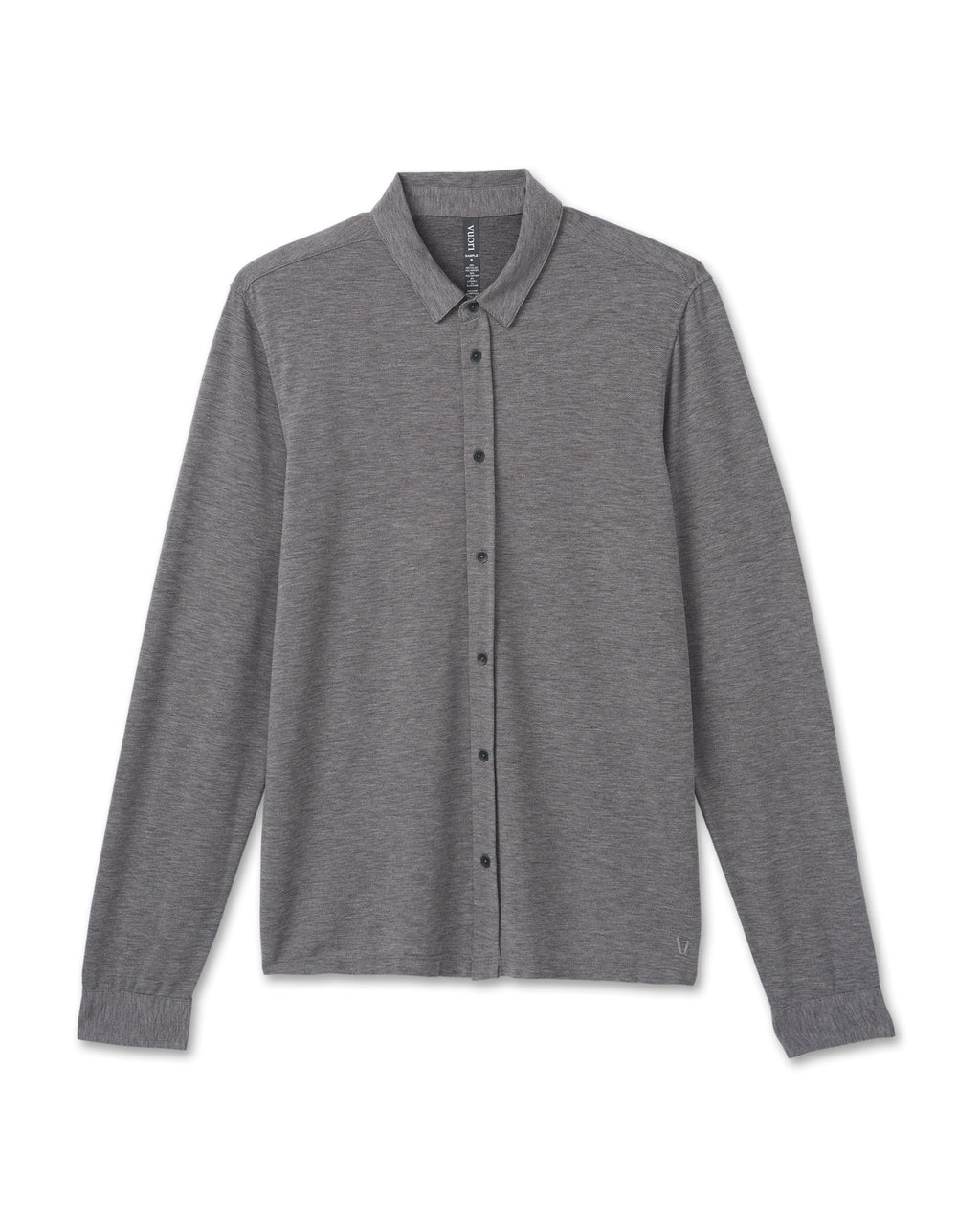 Long Sleeve Knit Twill Button Down | Heather Grey