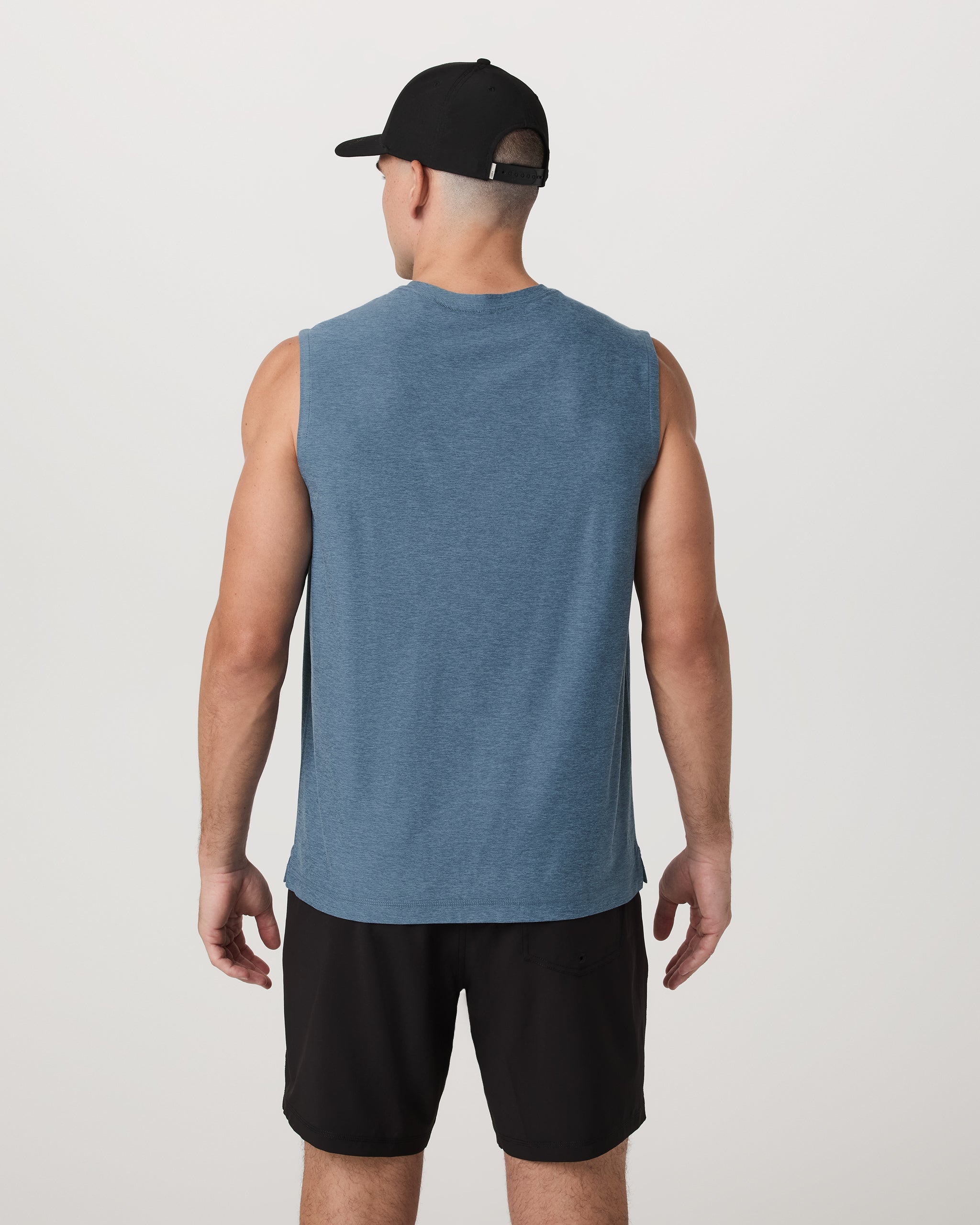Strato Muscle Tee | Pool Blue Heather