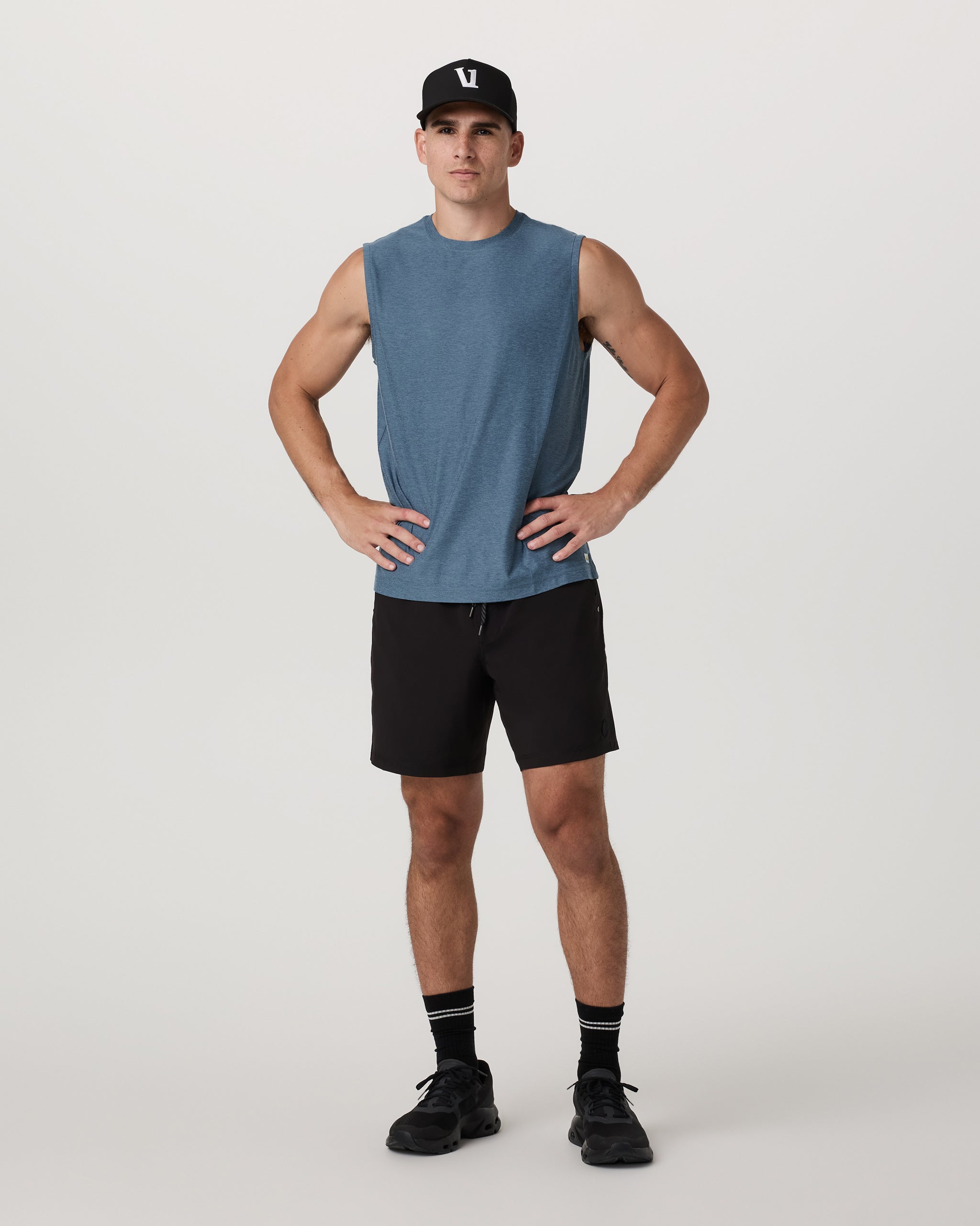 Strato Muscle Tee | Pool Blue Heather