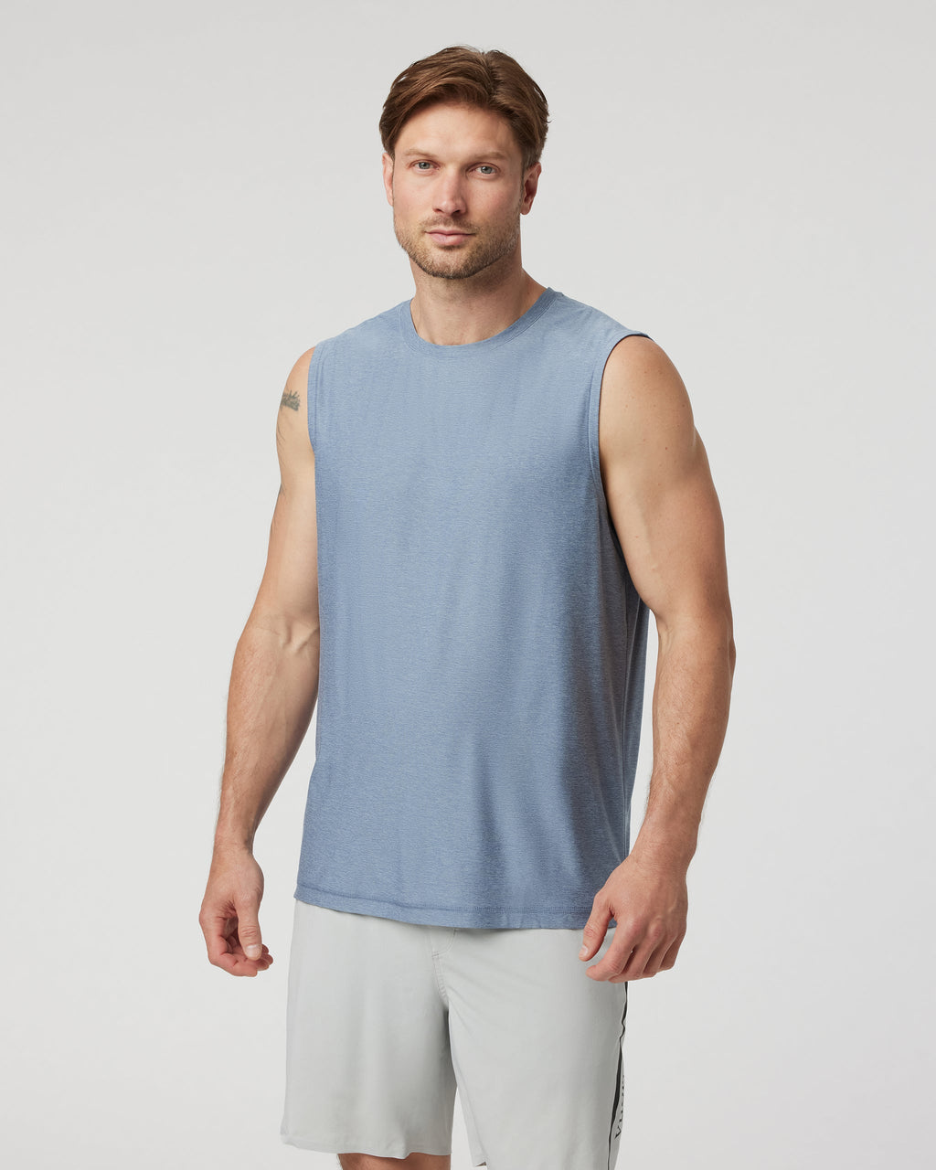 Strato Muscle Tee | Chambray Heather