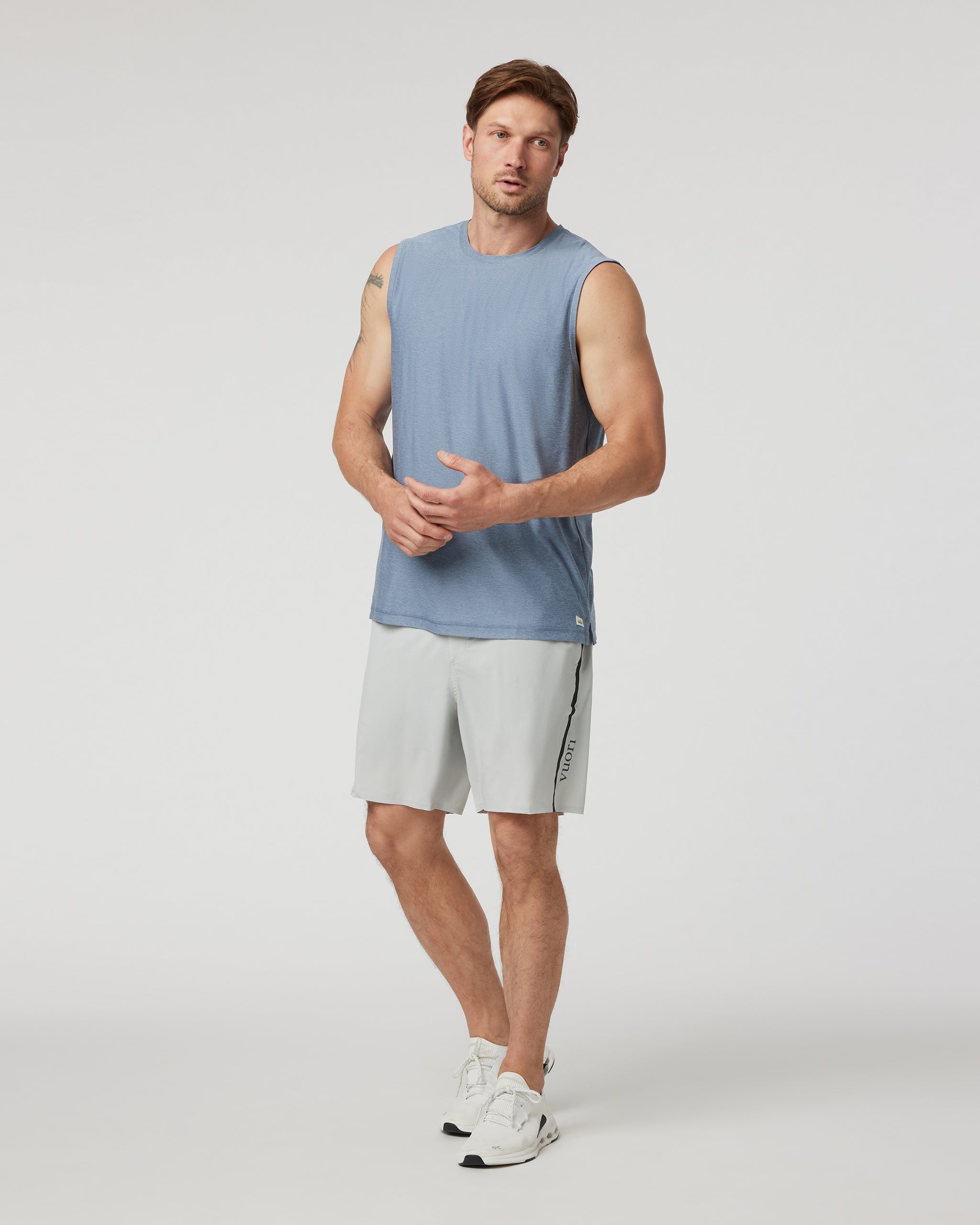 Strato Muscle Tee | Chambray Heather