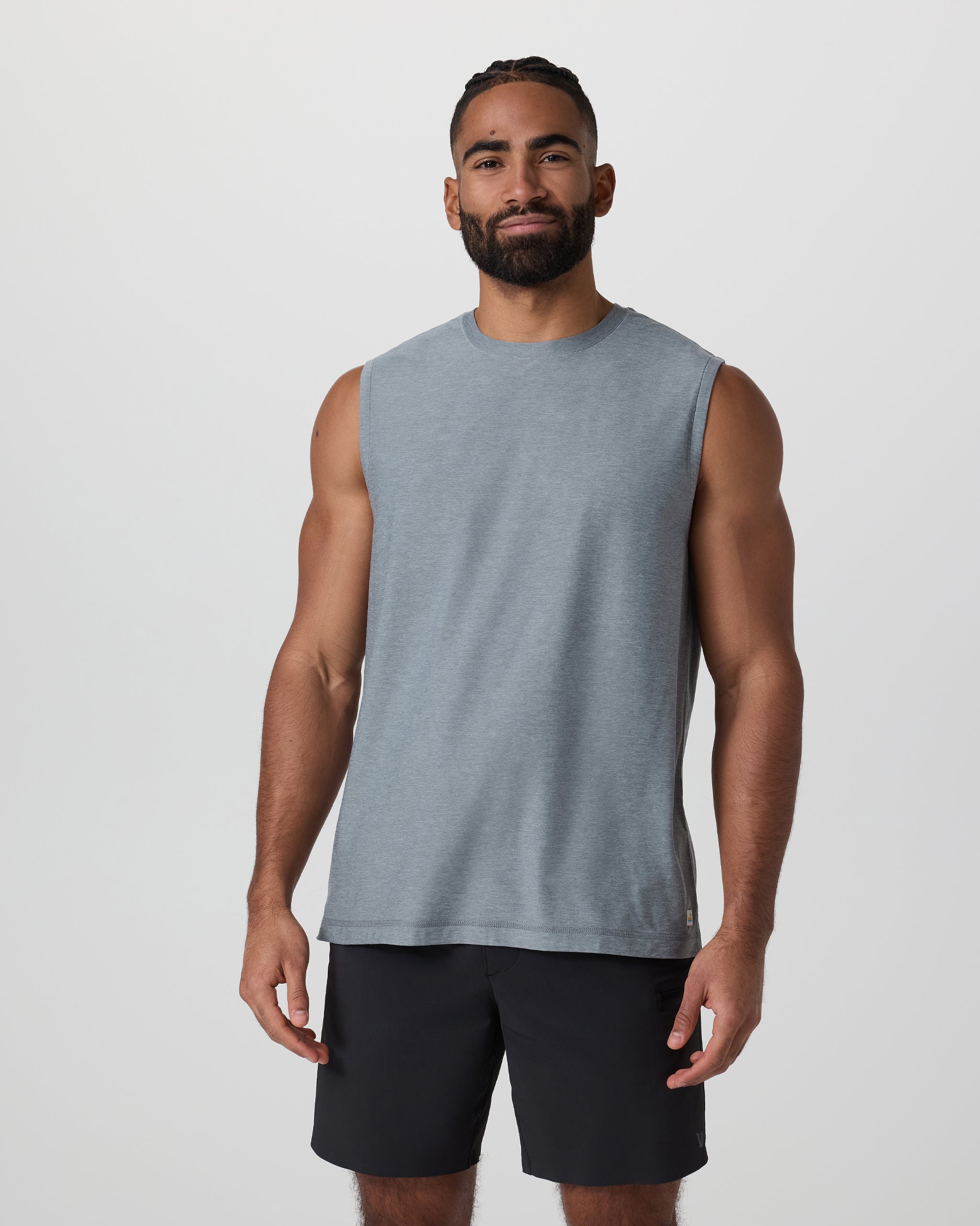 Strato Muscle Tee | Dusty Blue Heather