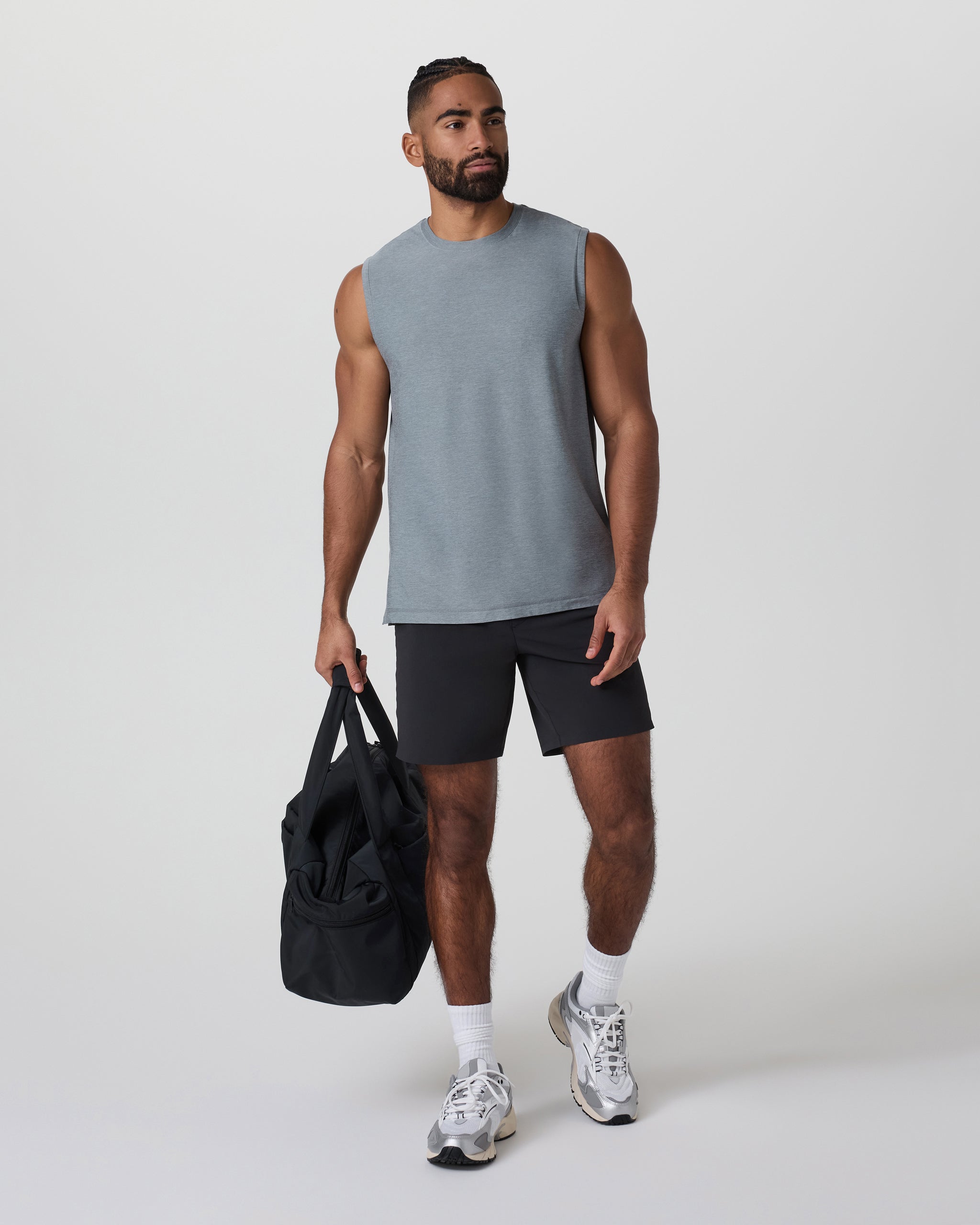 Strato Muscle Tee | Dusty Blue Heather