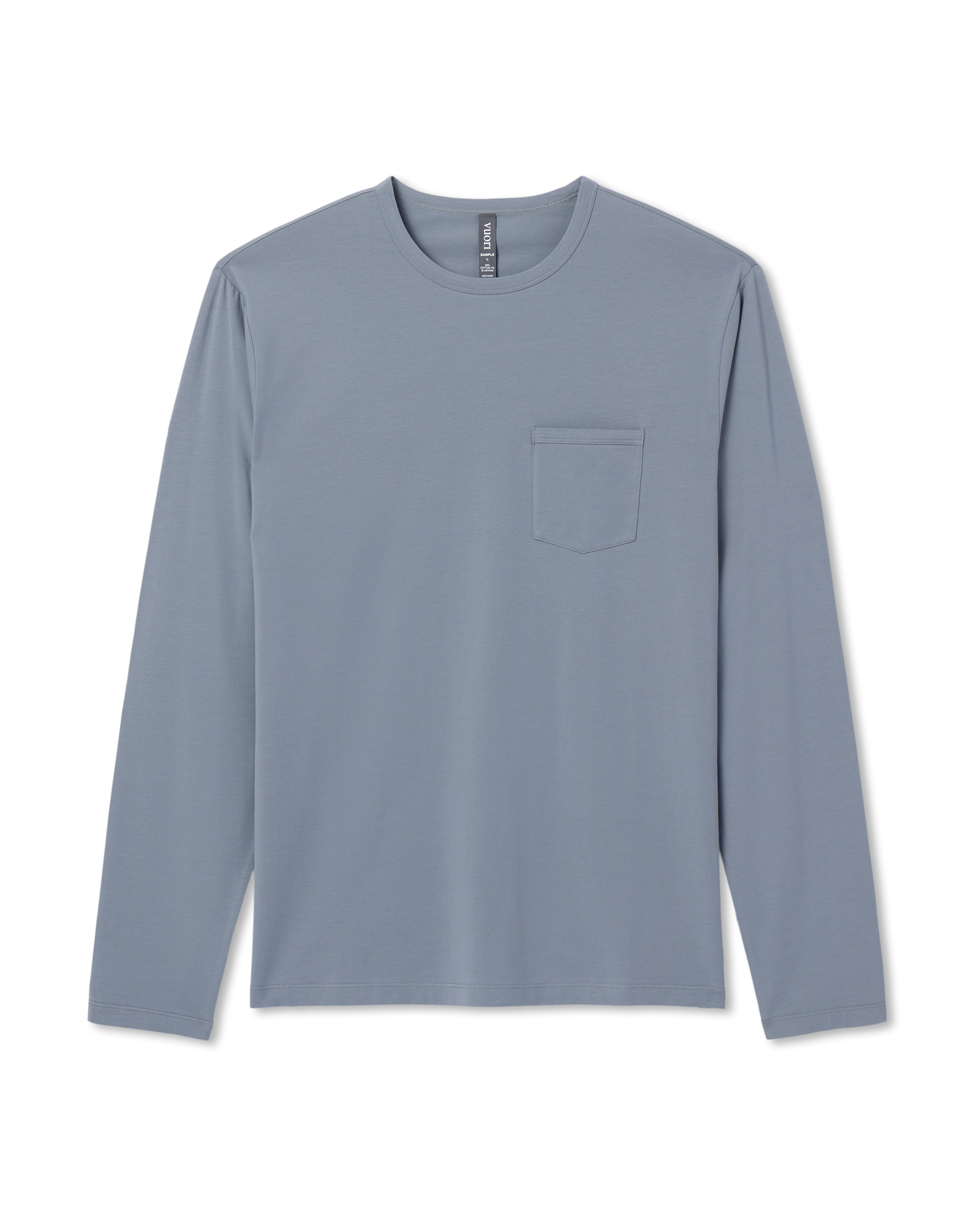 Long Sleeve Men's Feather Tee | Dusty Blue