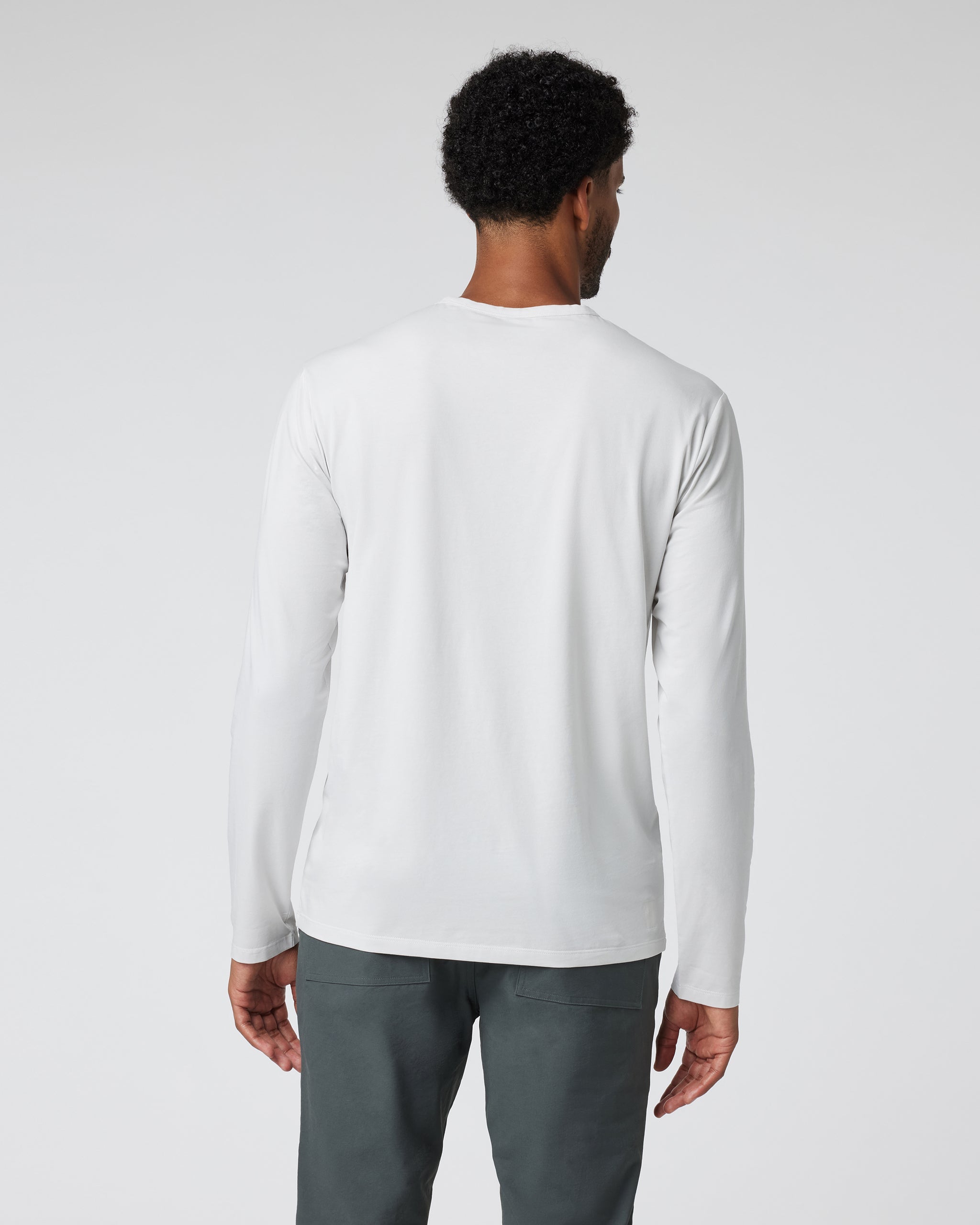 Long Sleeve Men's Feather Tee | Frost Grey