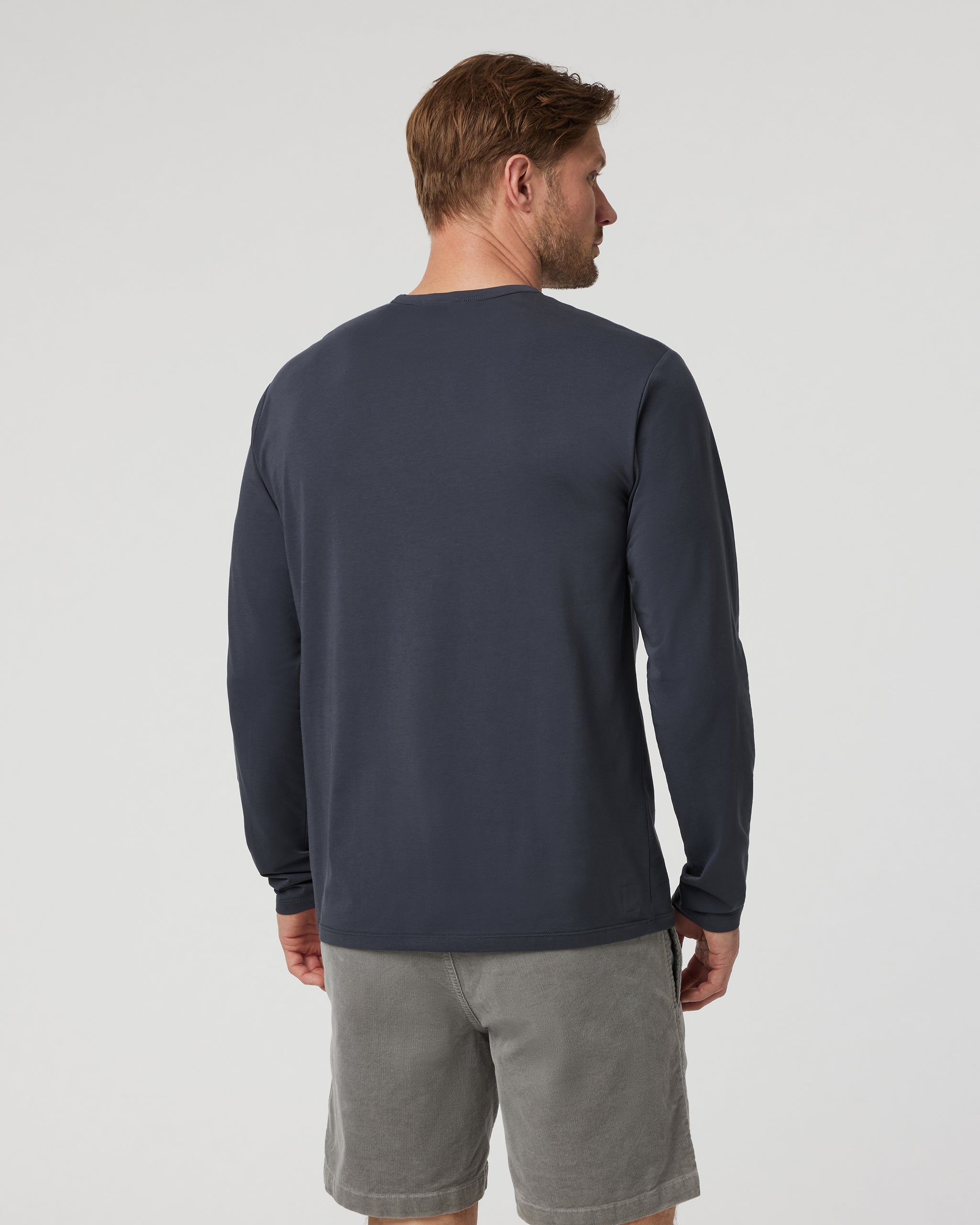 Long Sleeve Men's Feather Tee | Navy