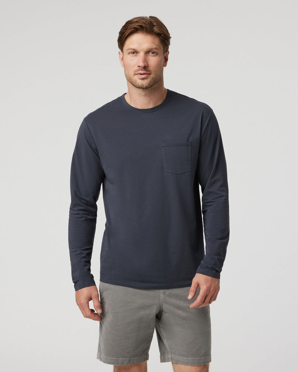 Long Sleeve Men's Feather Tee | Navy