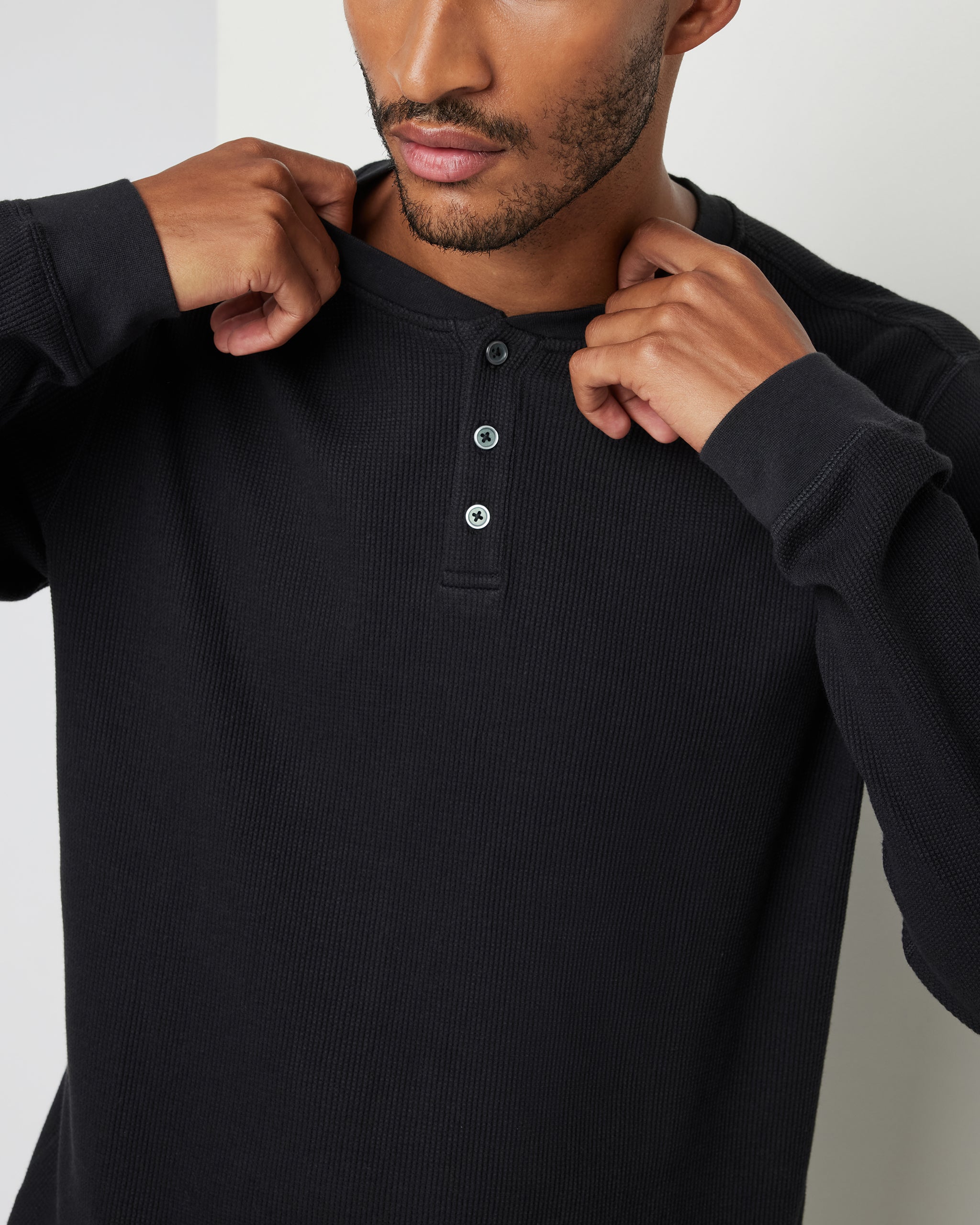 Waffle Henley | Black