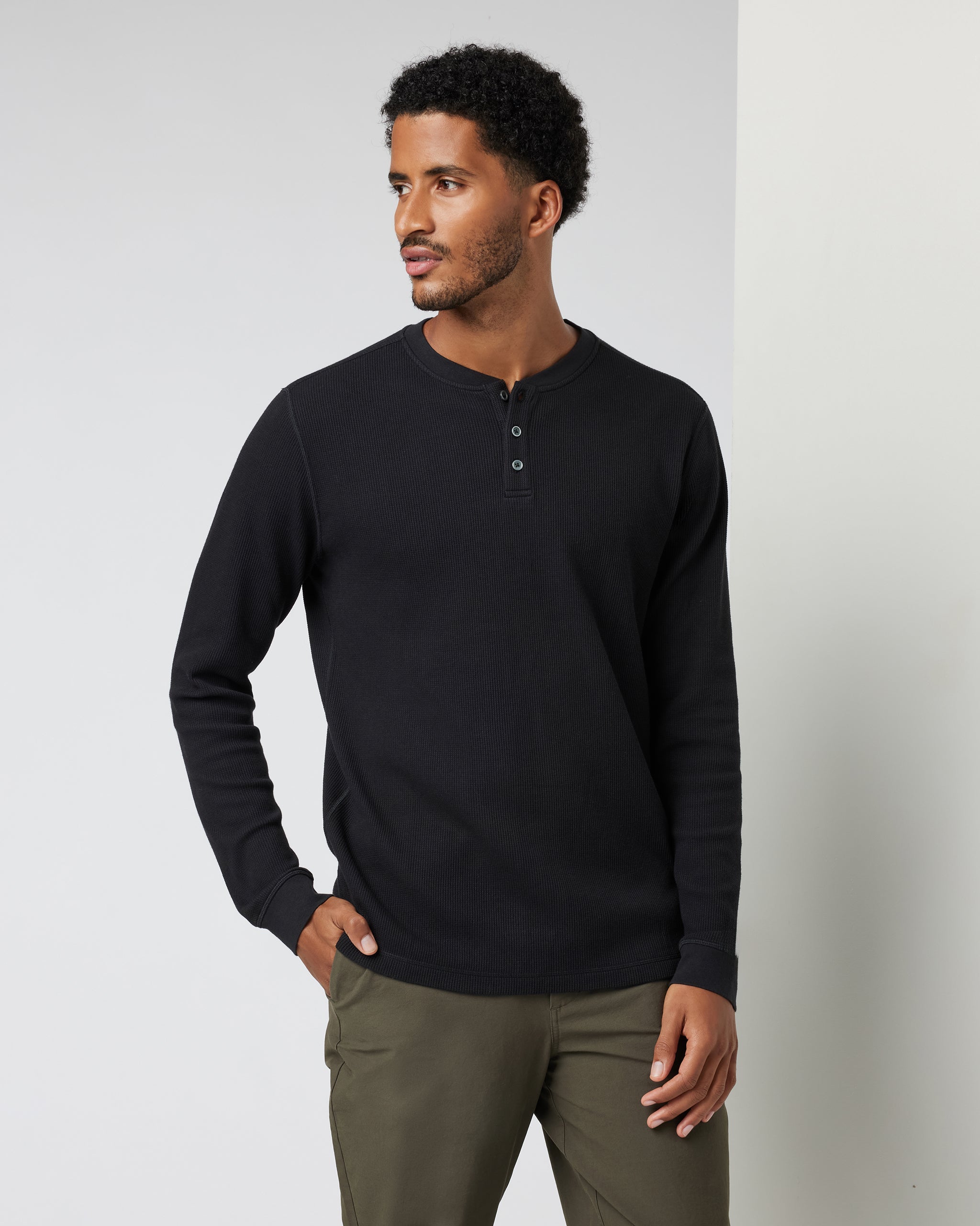 Waffle Henley | Black