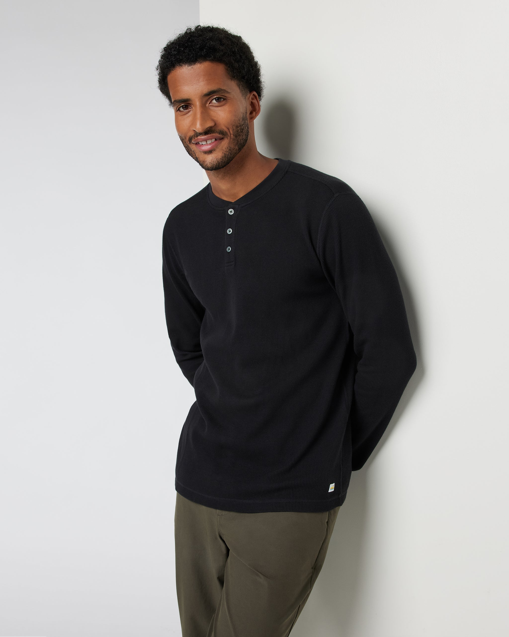 Waffle Henley | Black