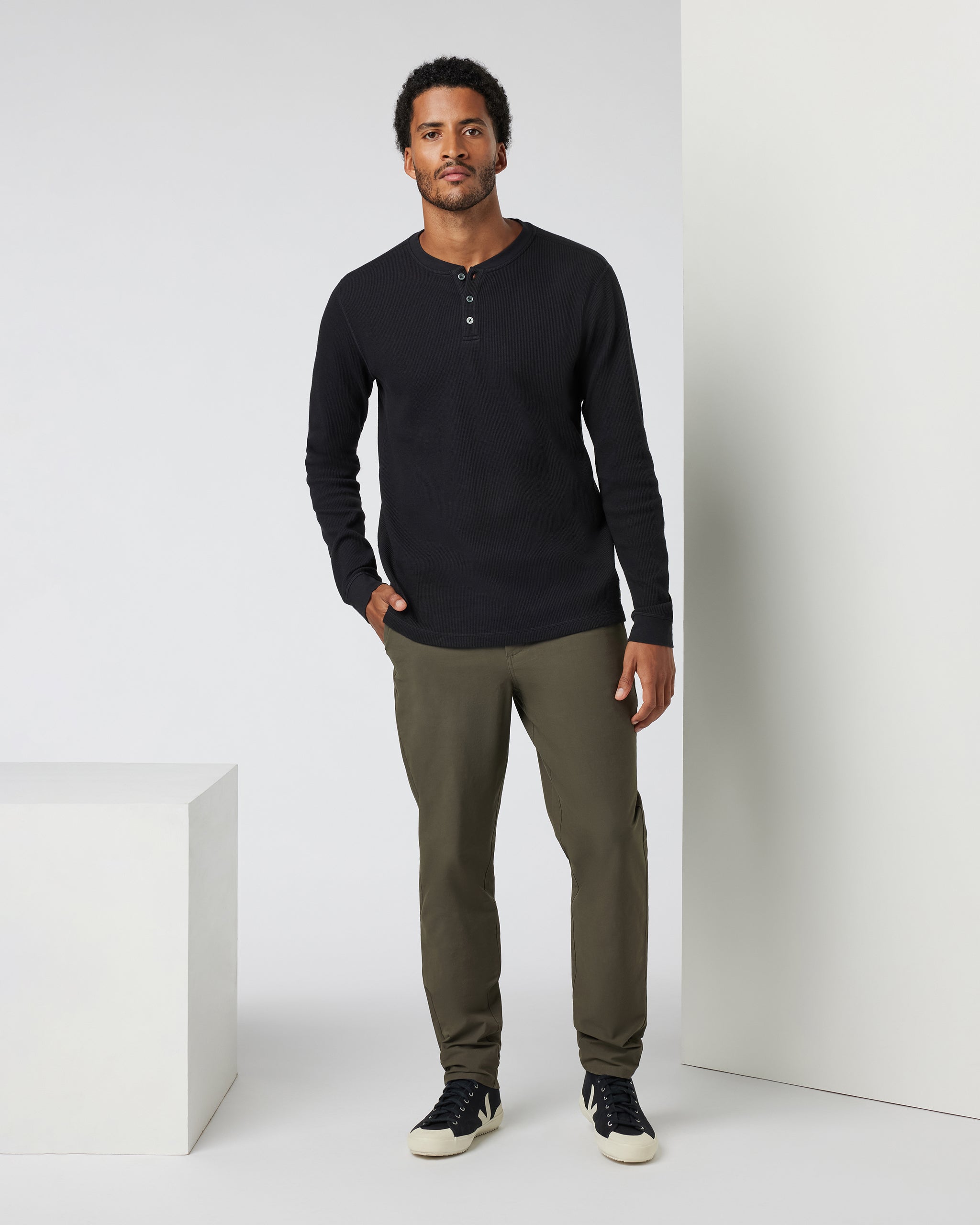Waffle Henley | Black