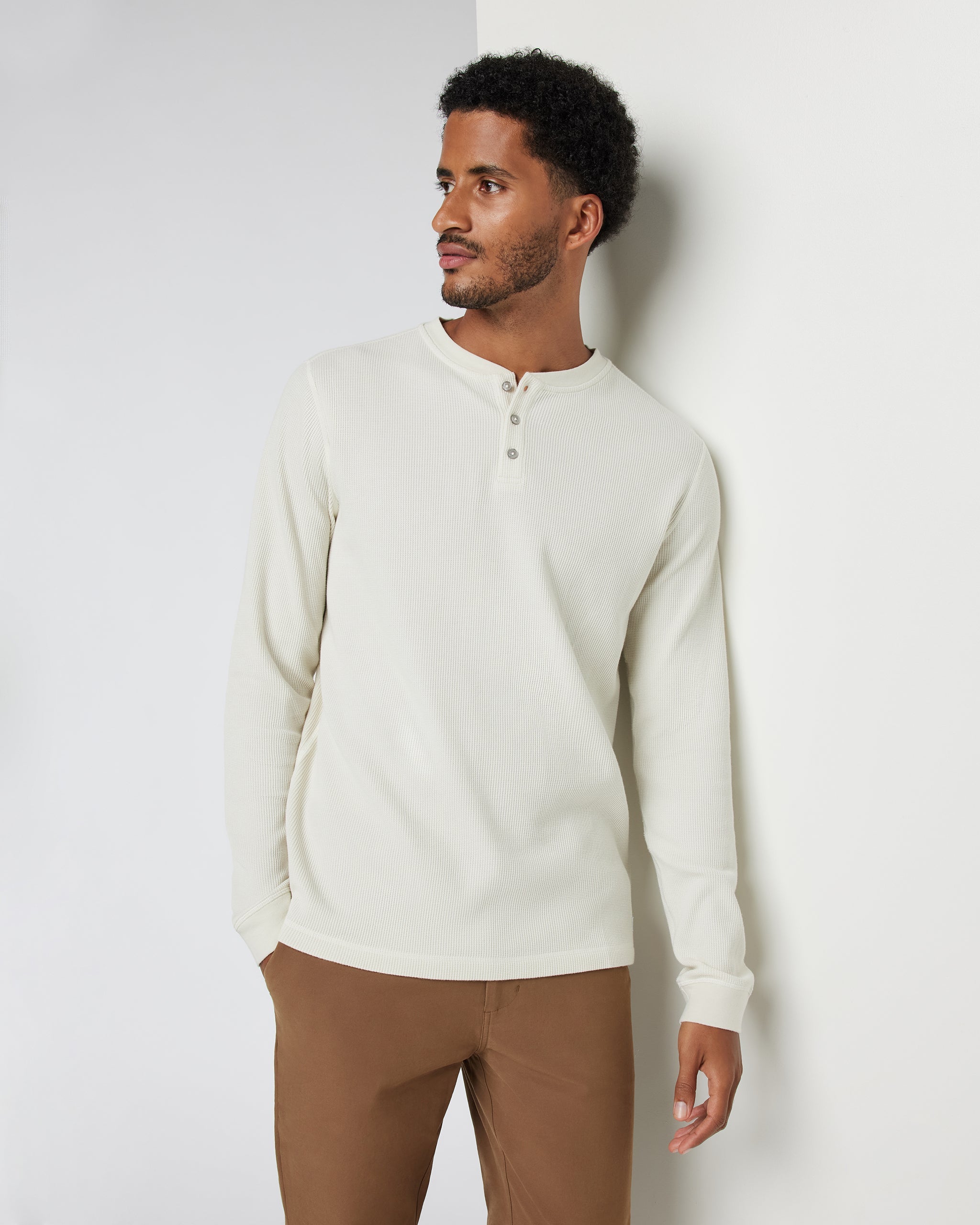Waffle Henley | Bone