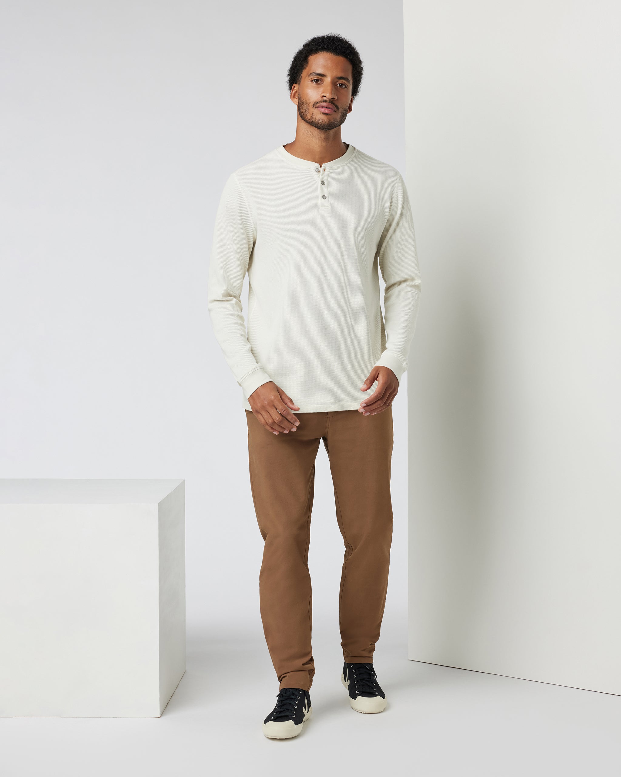 Waffle Henley | Bone