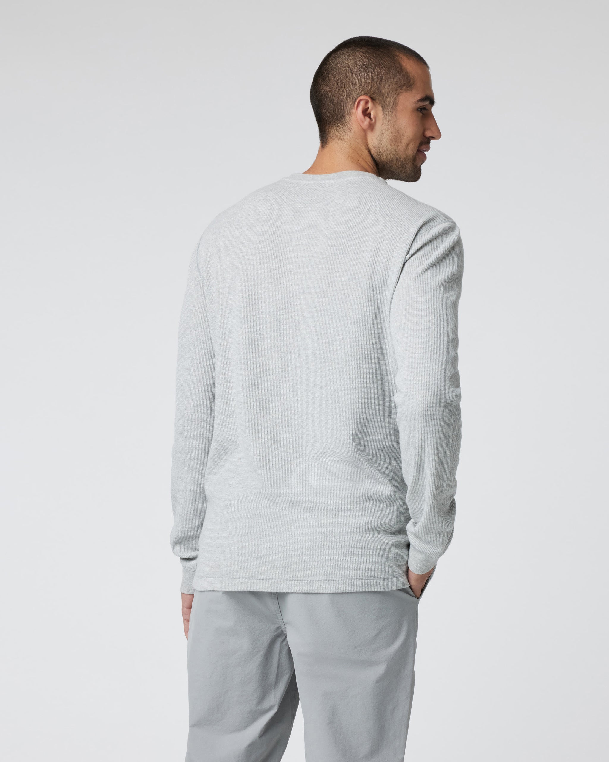 Waffle Henley | Light Heather Grey