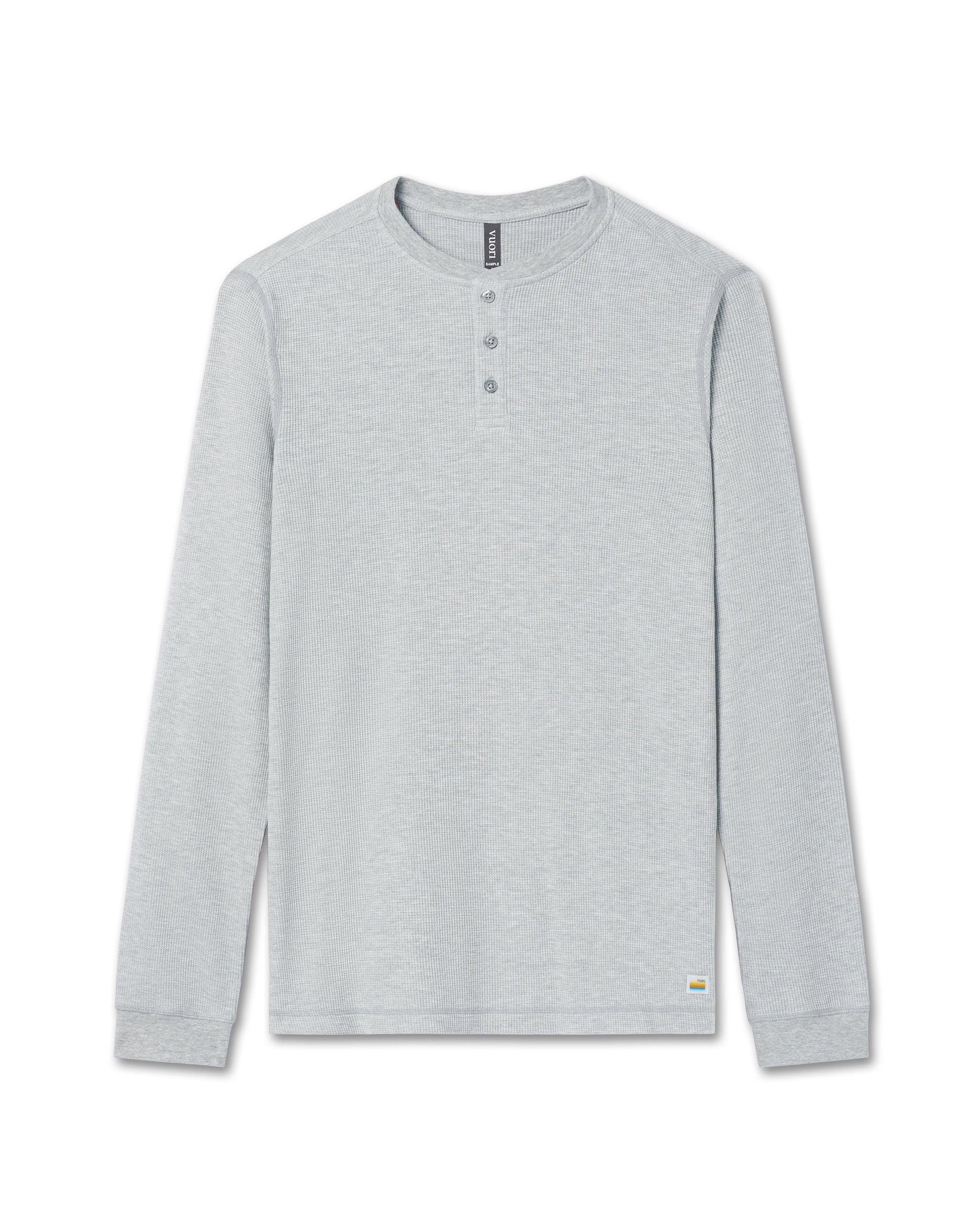 Waffle Henley | Light Heather Grey