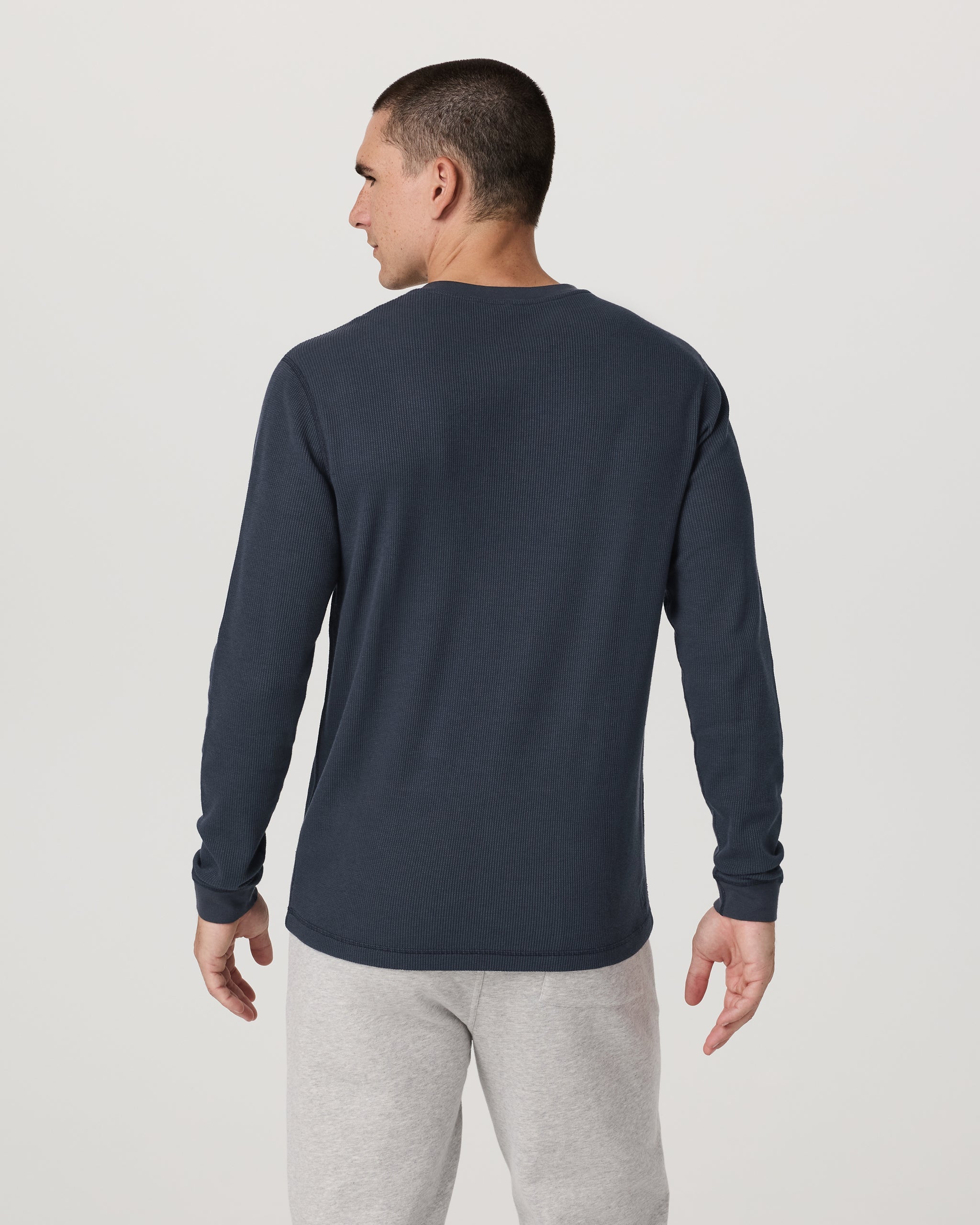Waffle Henley | Navy