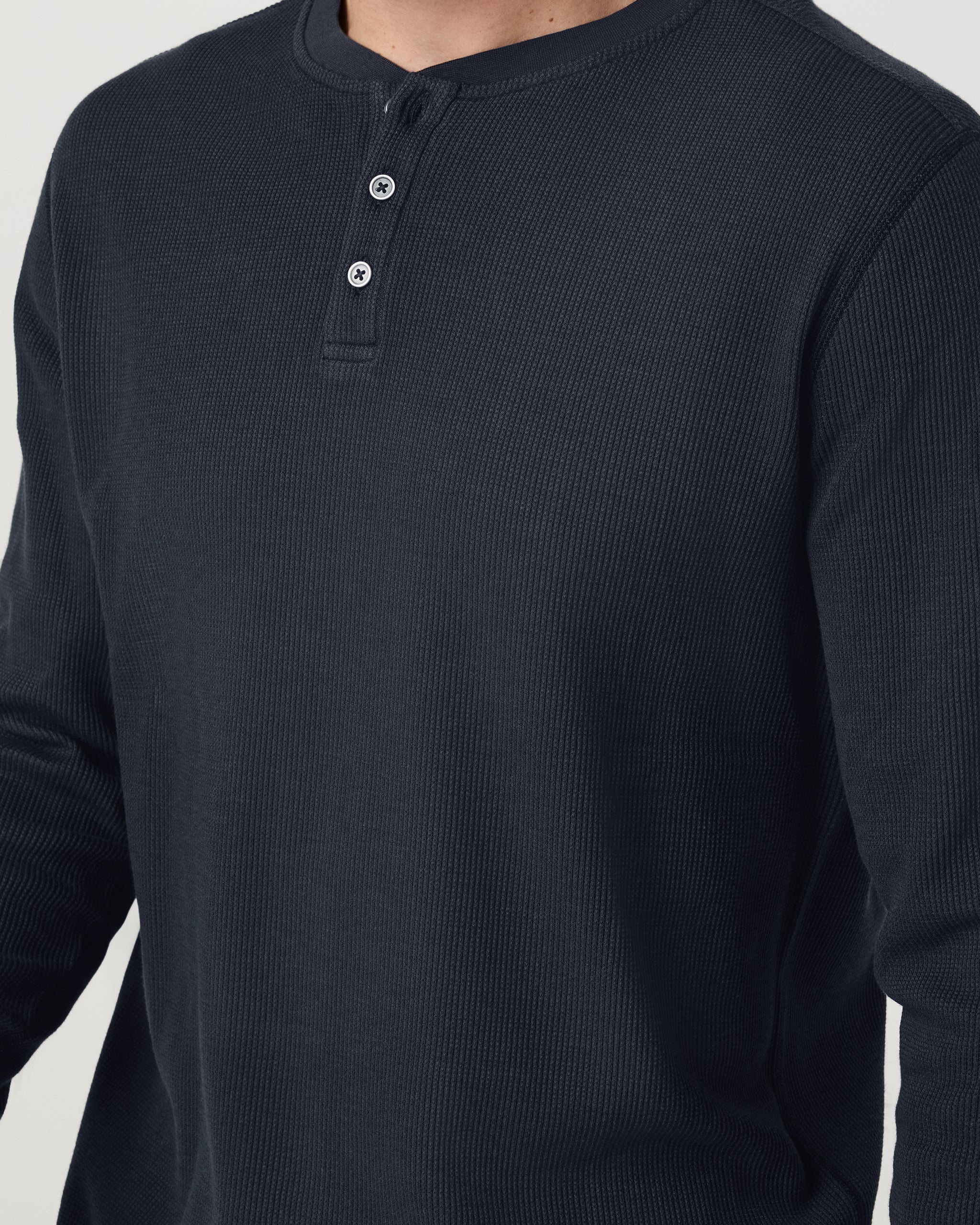 Waffle Henley | Navy