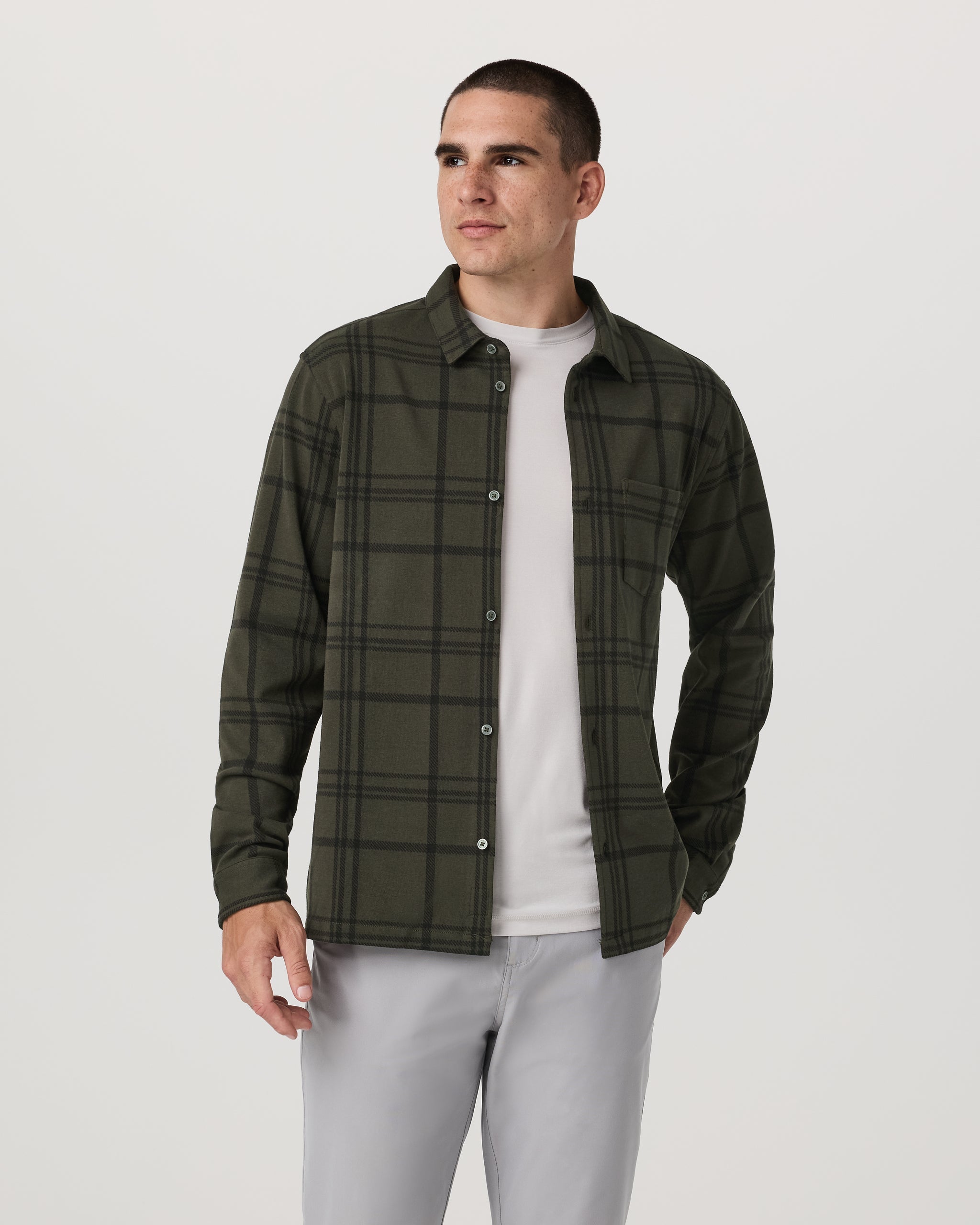 Seaview Plaid Button Down Shirt | Dark Oregano