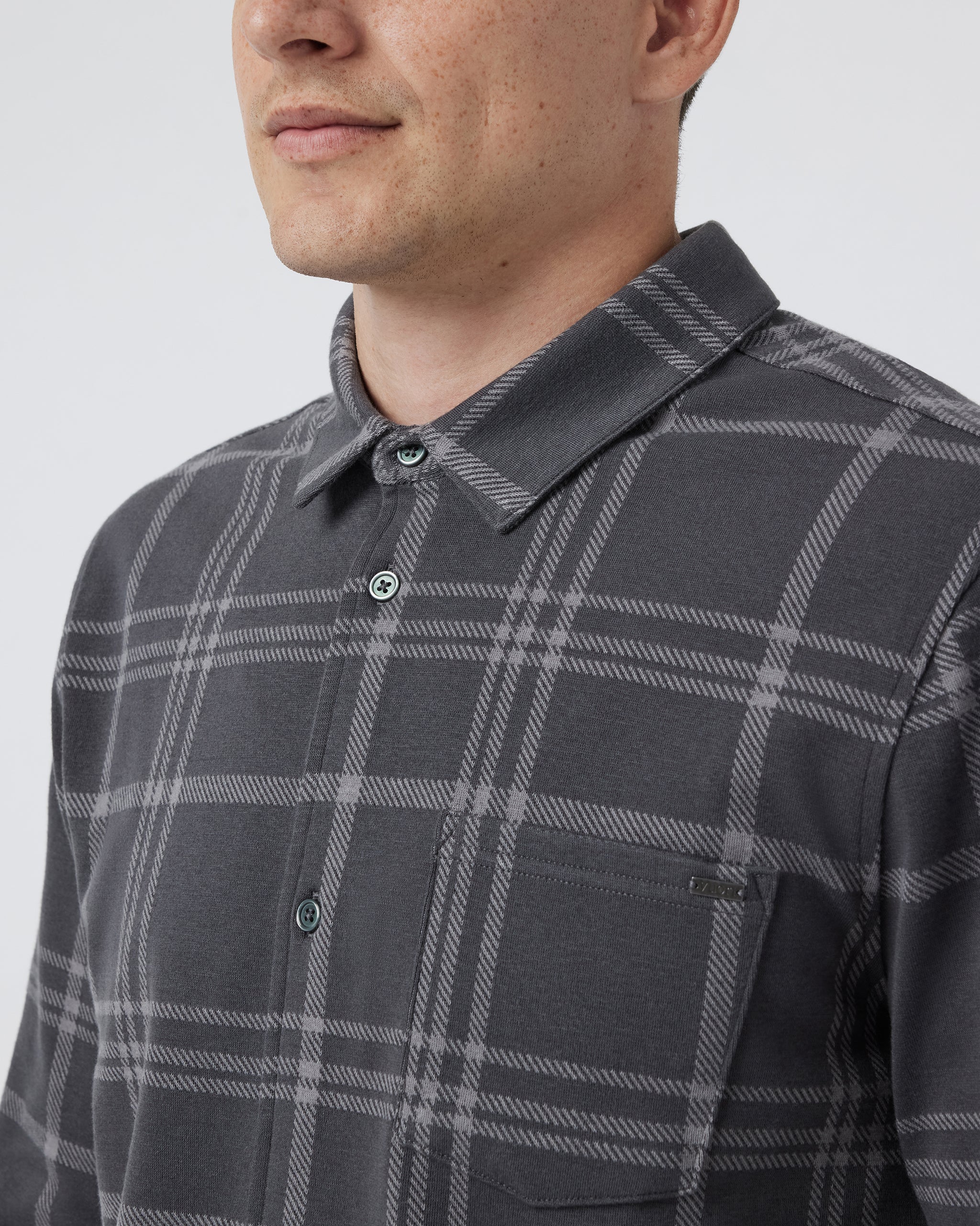 Seaview Plaid Button Down Shirt | Dark Pewter