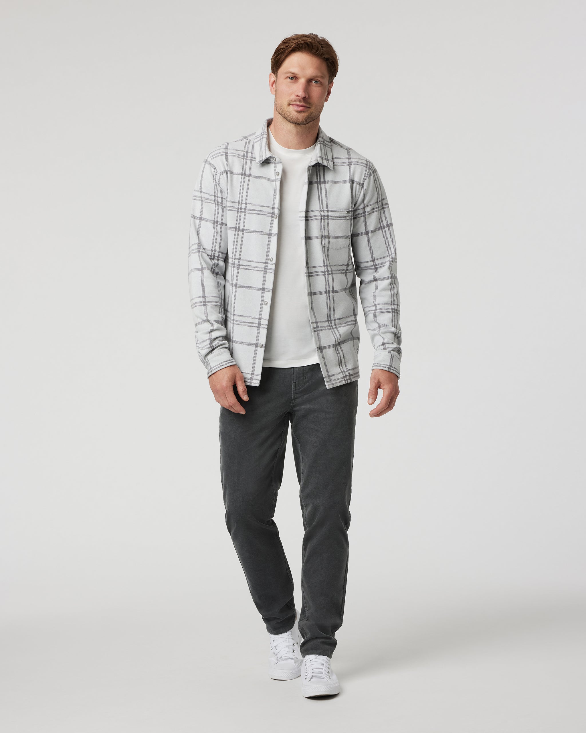 Seaview Plaid Button Down Shirt | Frost Grey