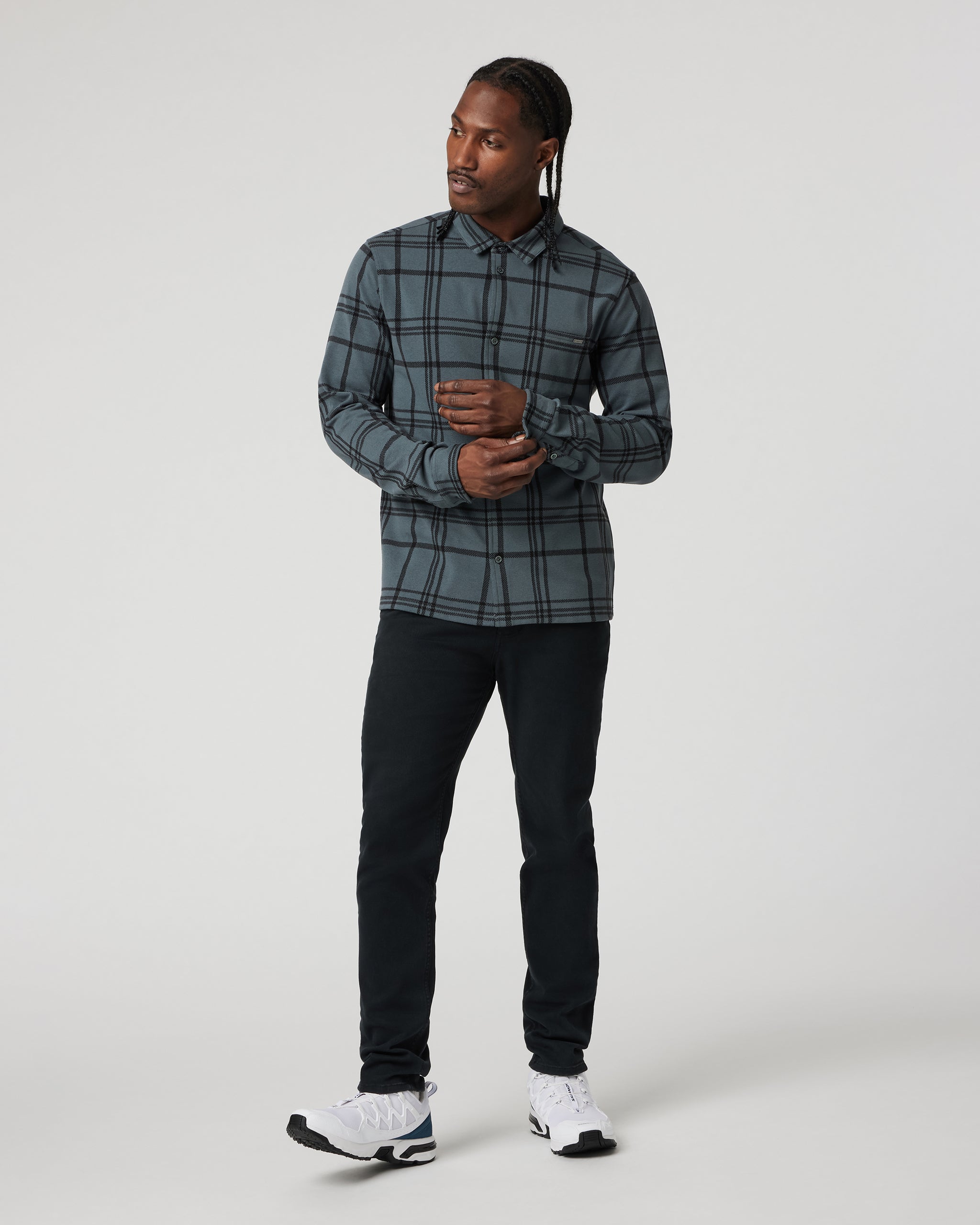 Seaview Plaid Button Down Shirt | Smoked Beryl