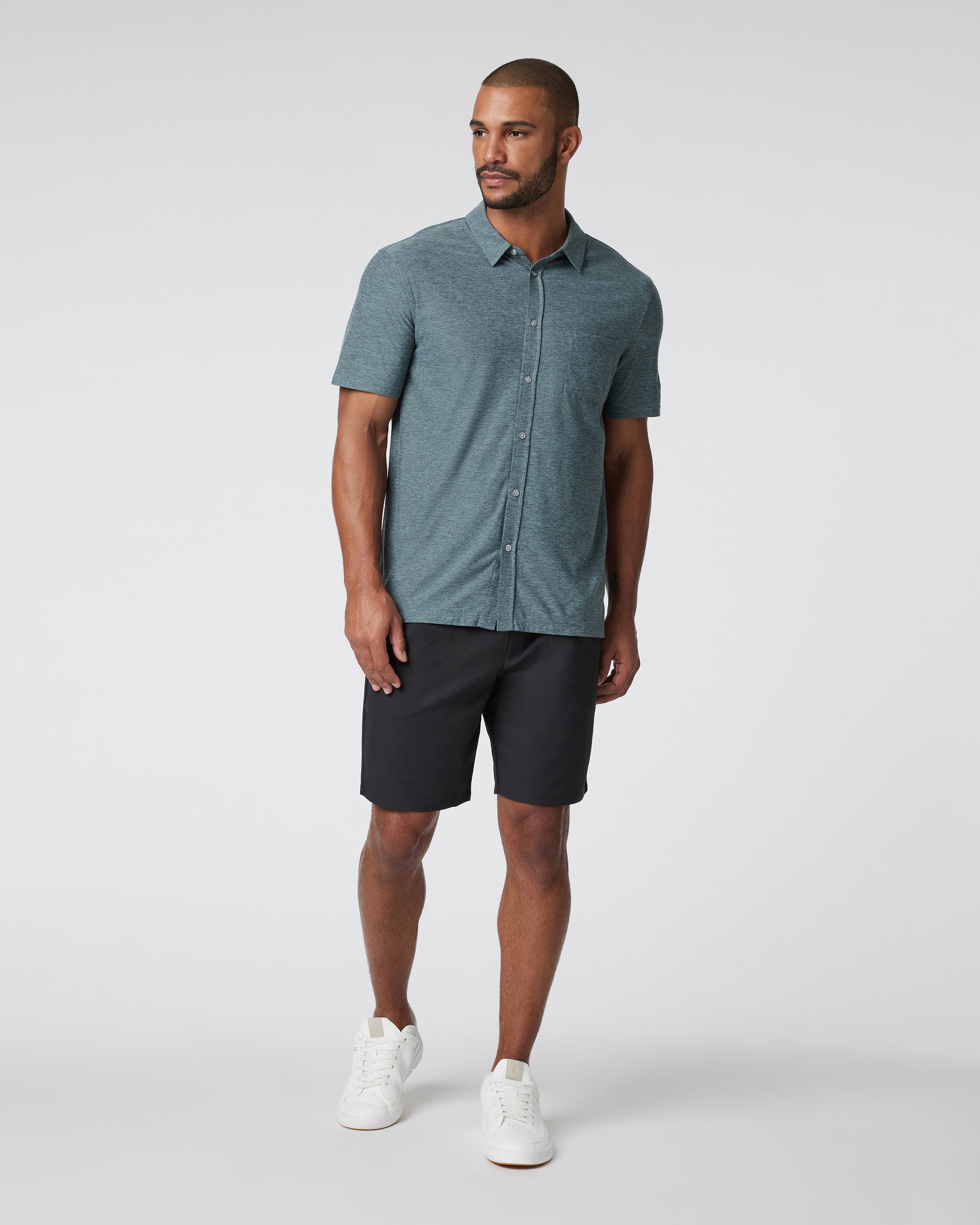 Short Sleeve Strato Button Down | Kashmir Heather