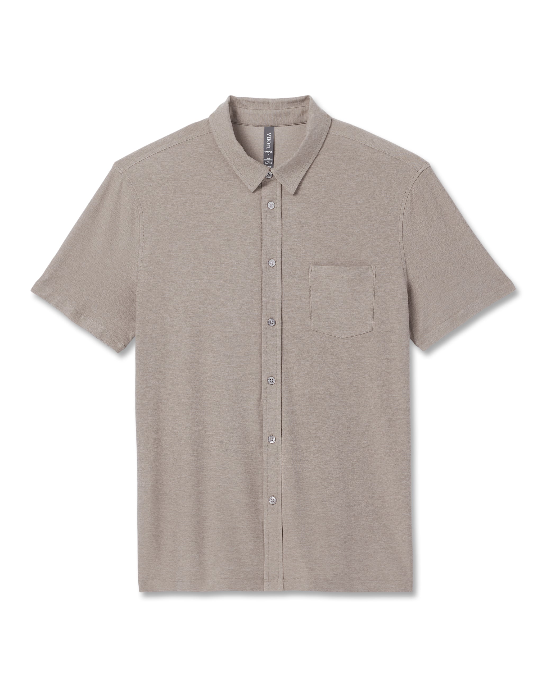 Short Sleeve Strato Button Down | Mocha Heather