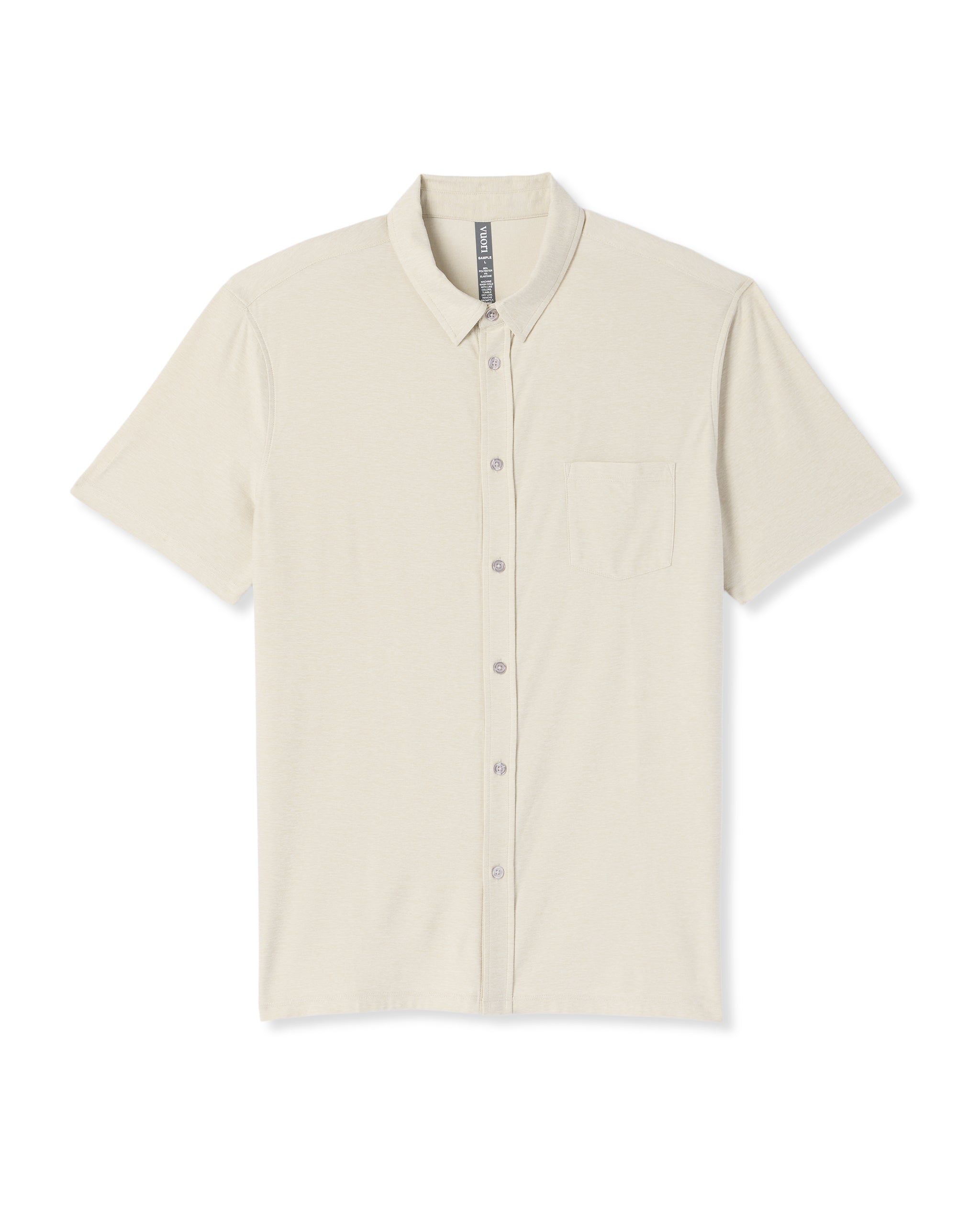 Short Sleeve Strato Button Down | Mushroom Heather