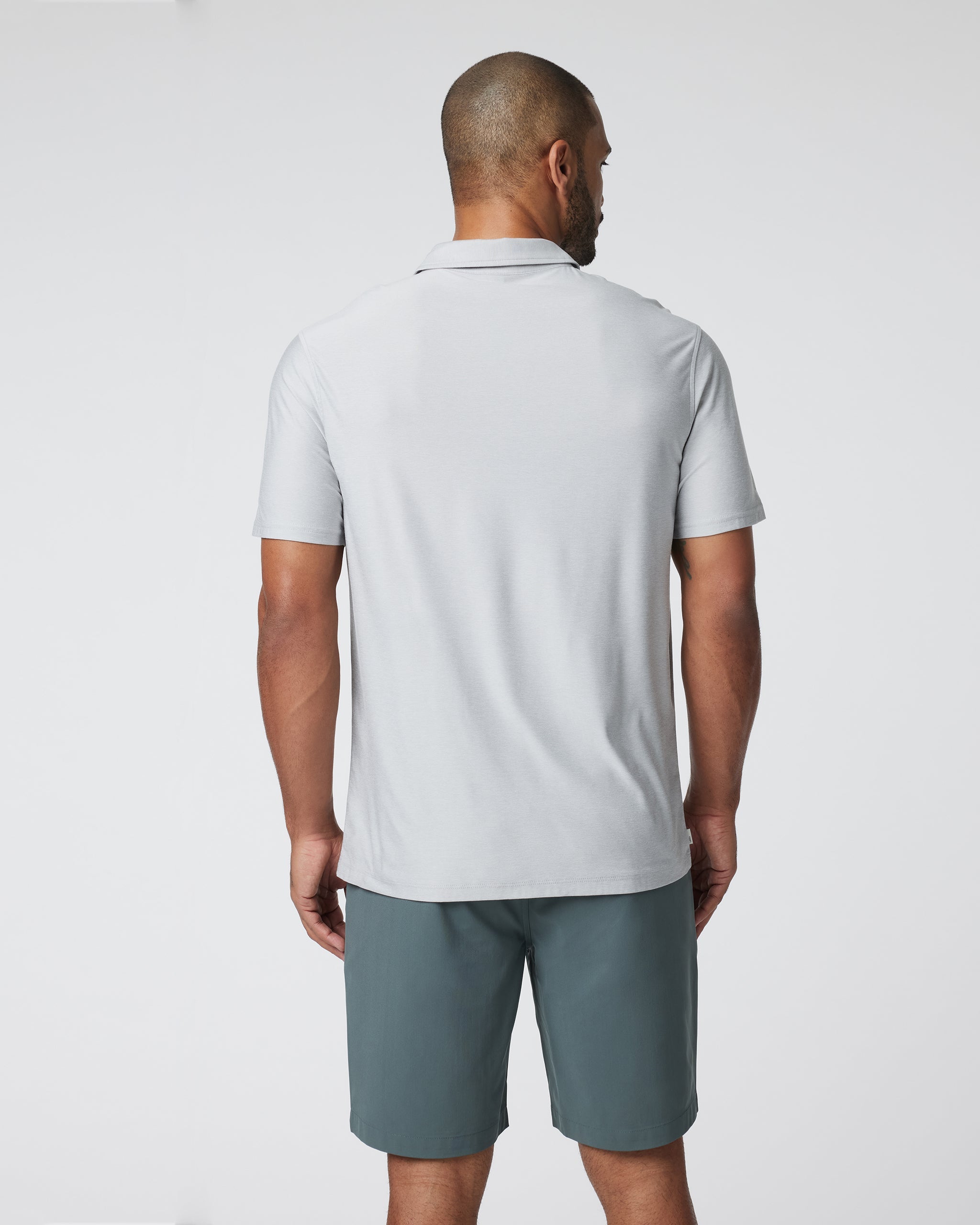 Short Sleeve Strato Button Down | Platinum Heather