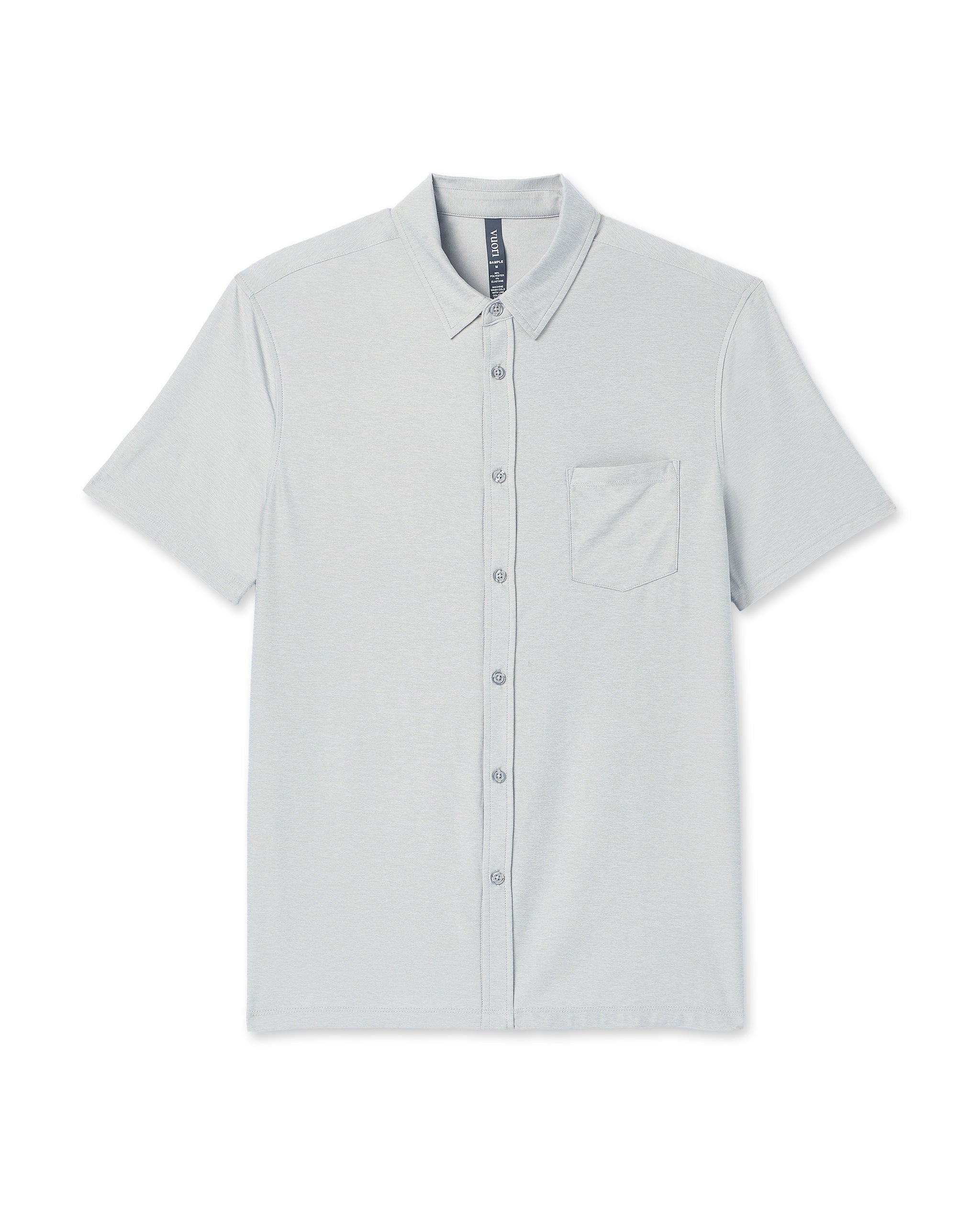 Short Sleeve Strato Button Down | Platinum Heather