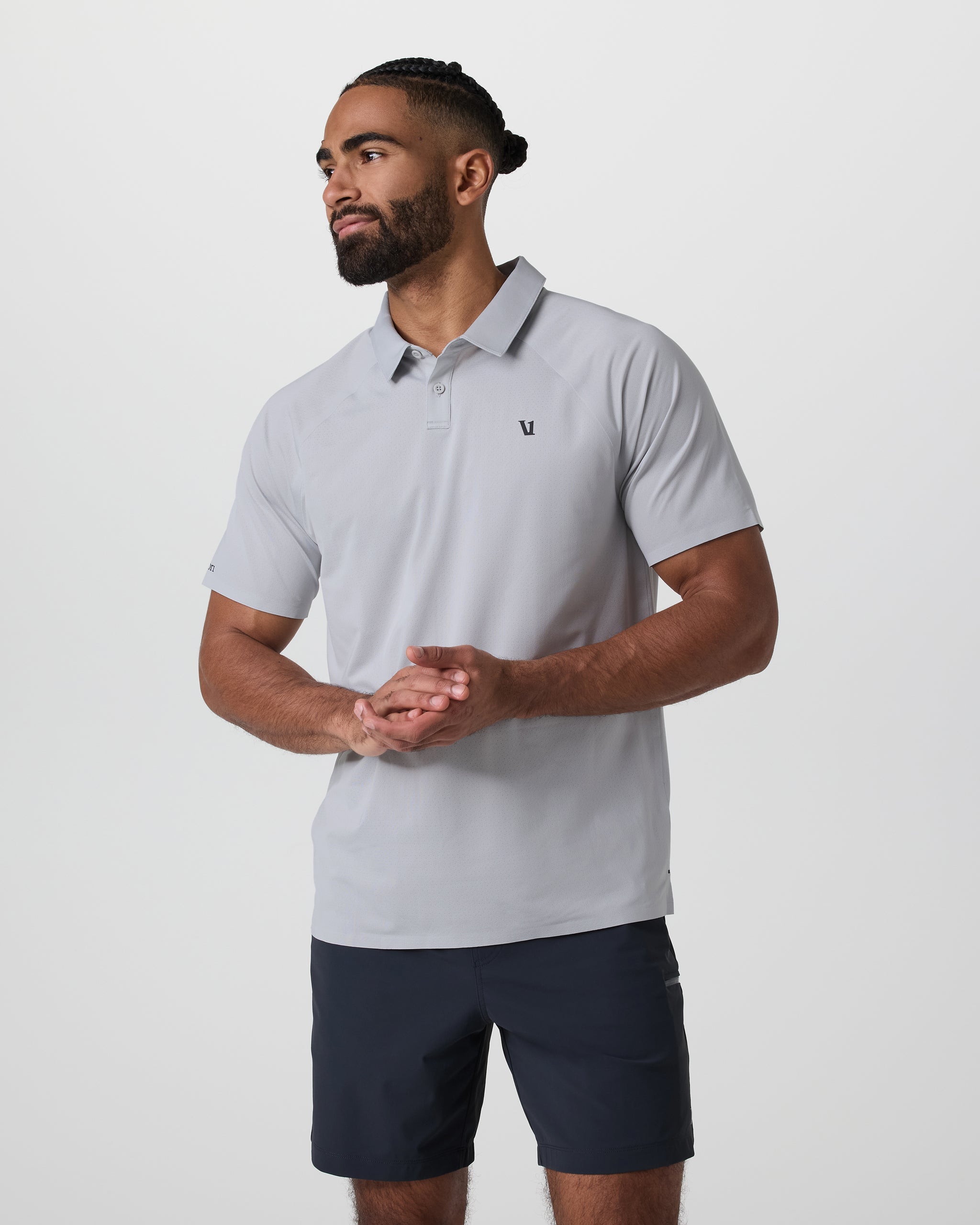 Short Sleeve Viewpoint Polo | Sky Grey