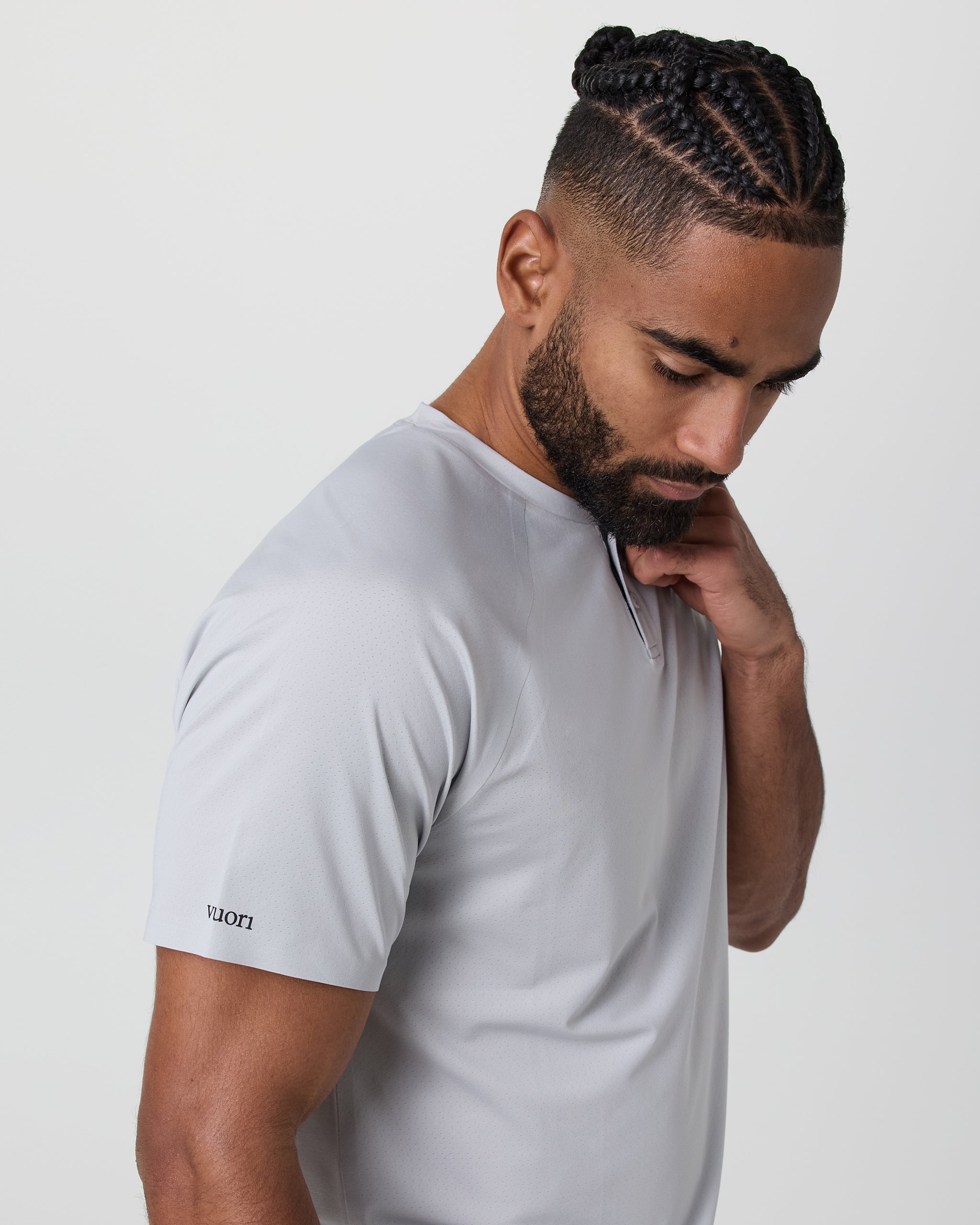 Short Sleeve Viewpoint Henley | Sky Grey
