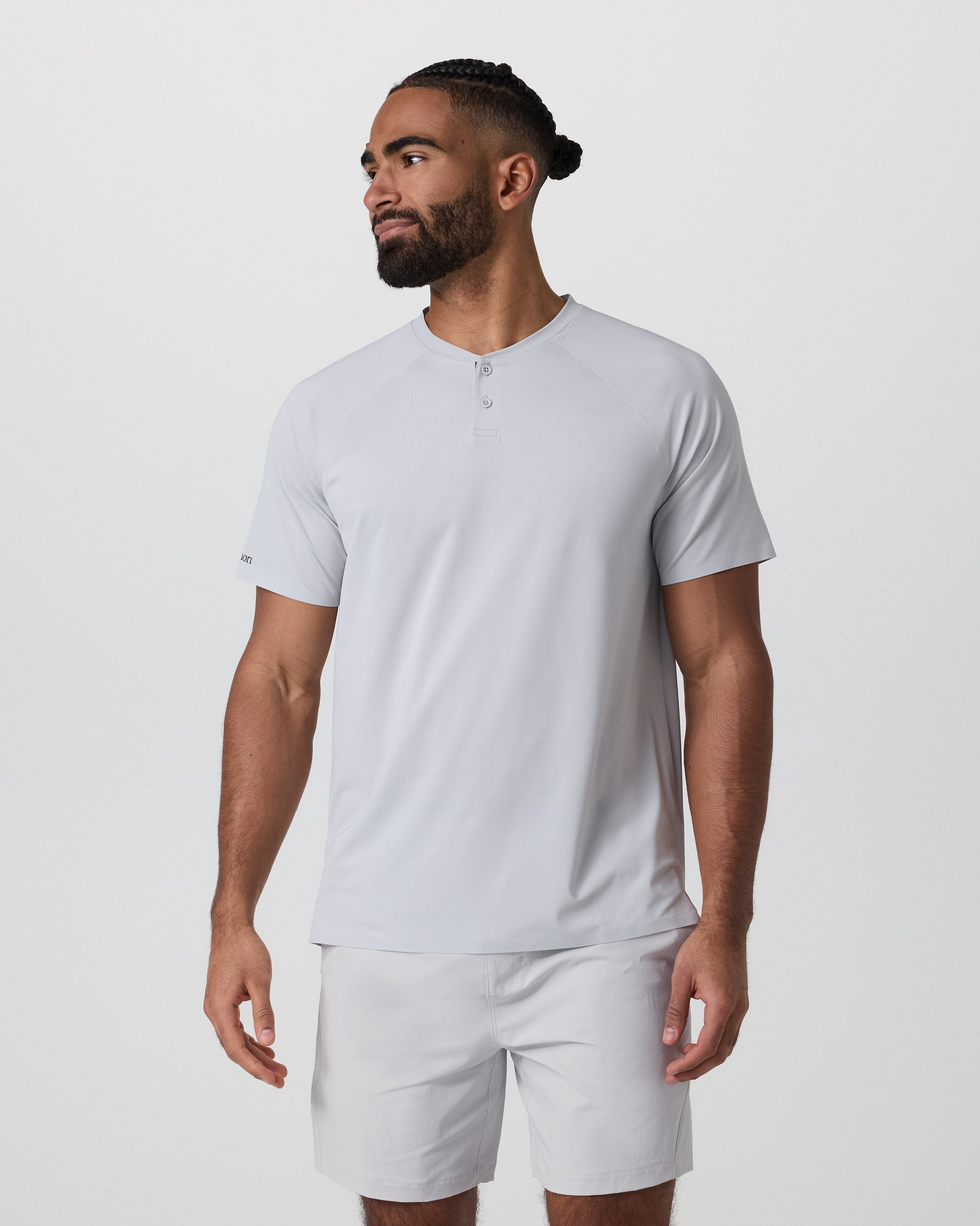 Short Sleeve Viewpoint Henley | Sky Grey