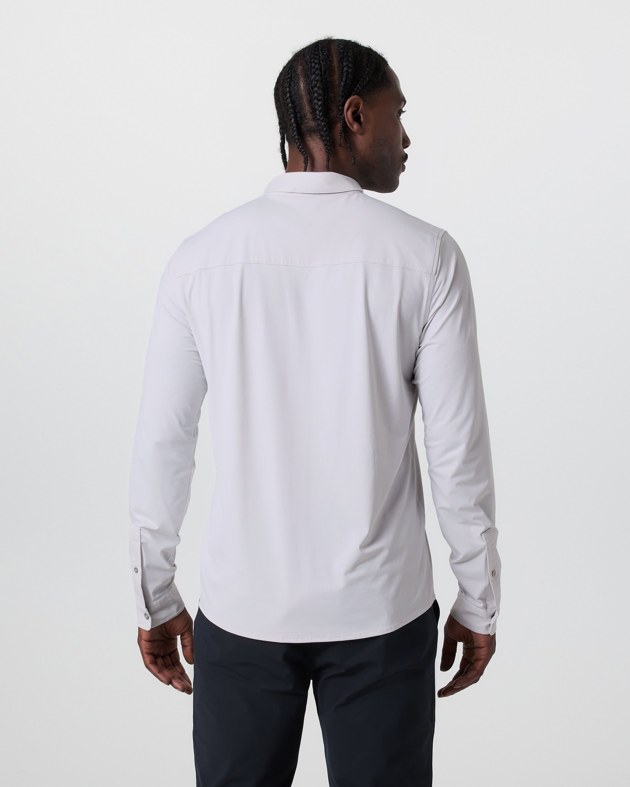Long Sleeve TravelLite Button Down | Frost Grey