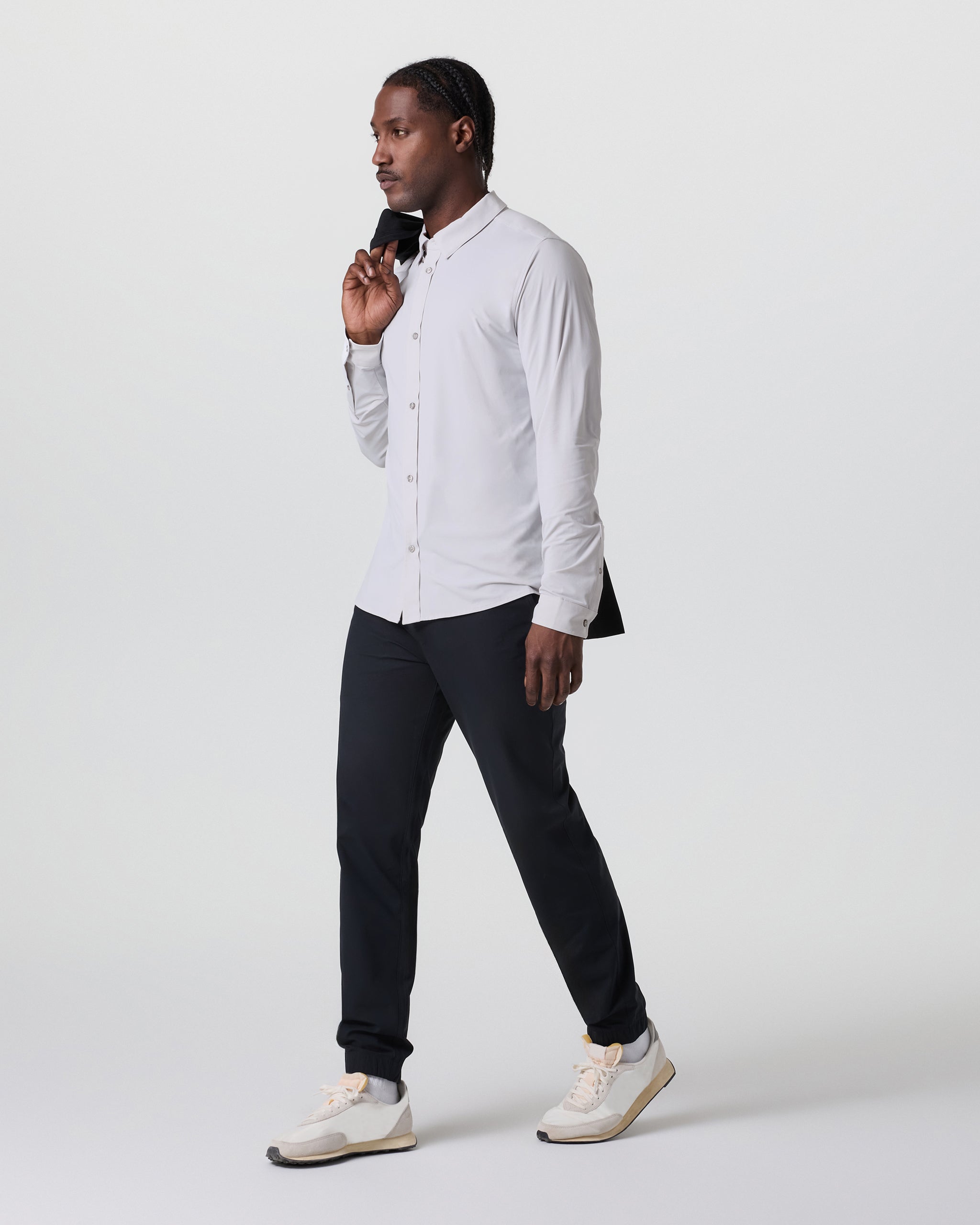 Long Sleeve TravelLite Button Down | Frost Grey