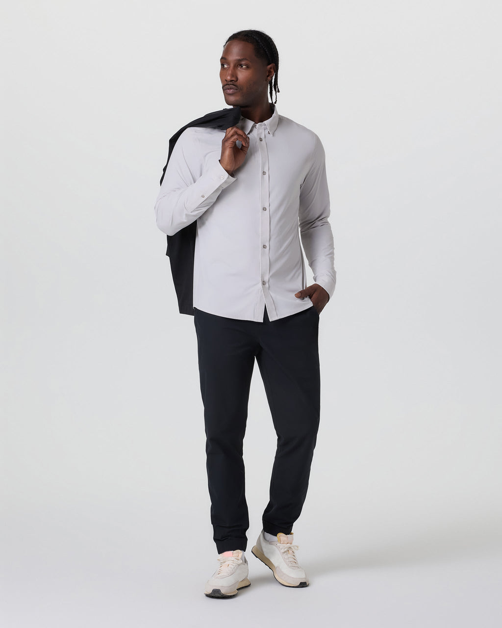 Long Sleeve TravelLite Button Down | Frost Grey