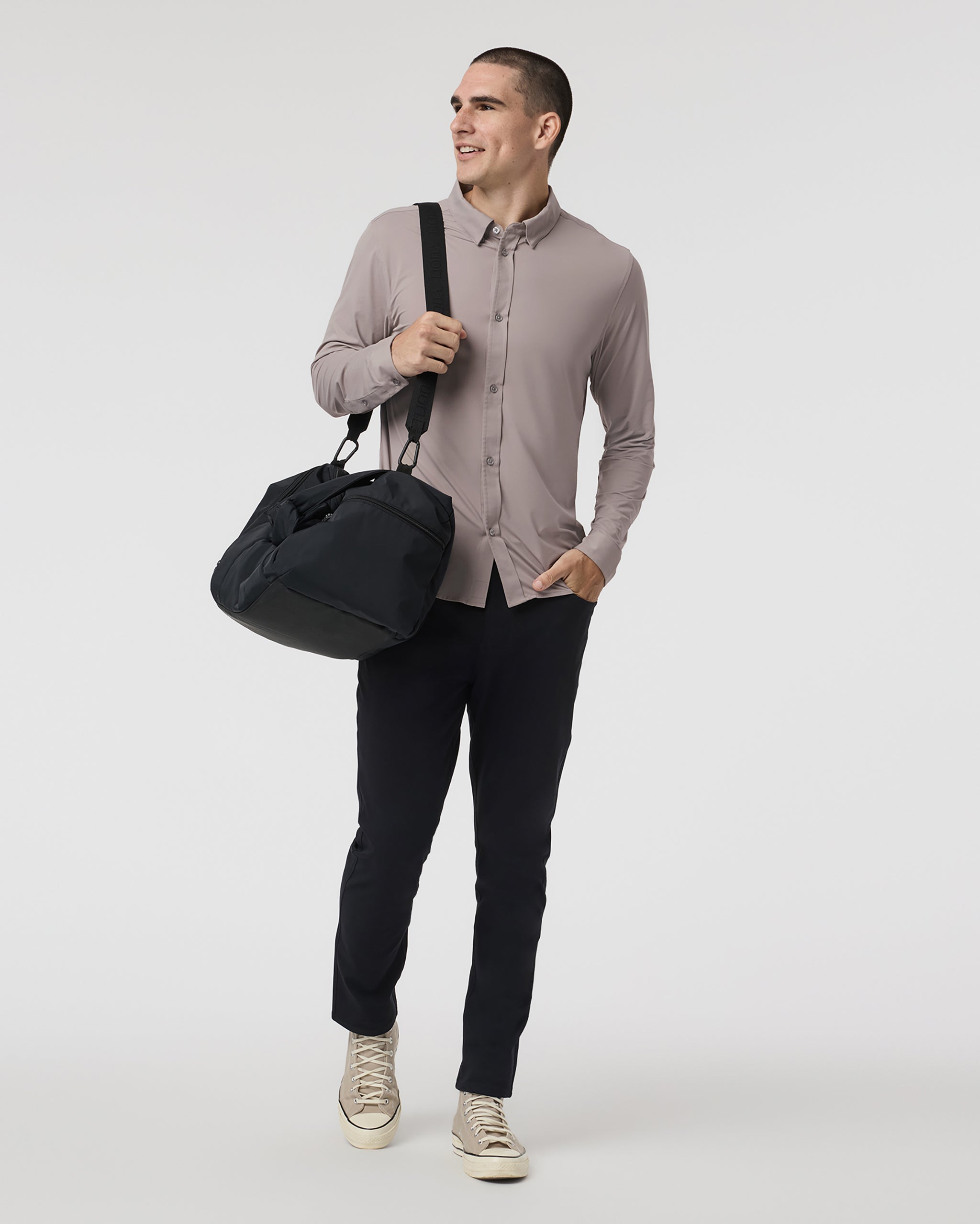 Long Sleeve TravelLite Button Down | Mocha